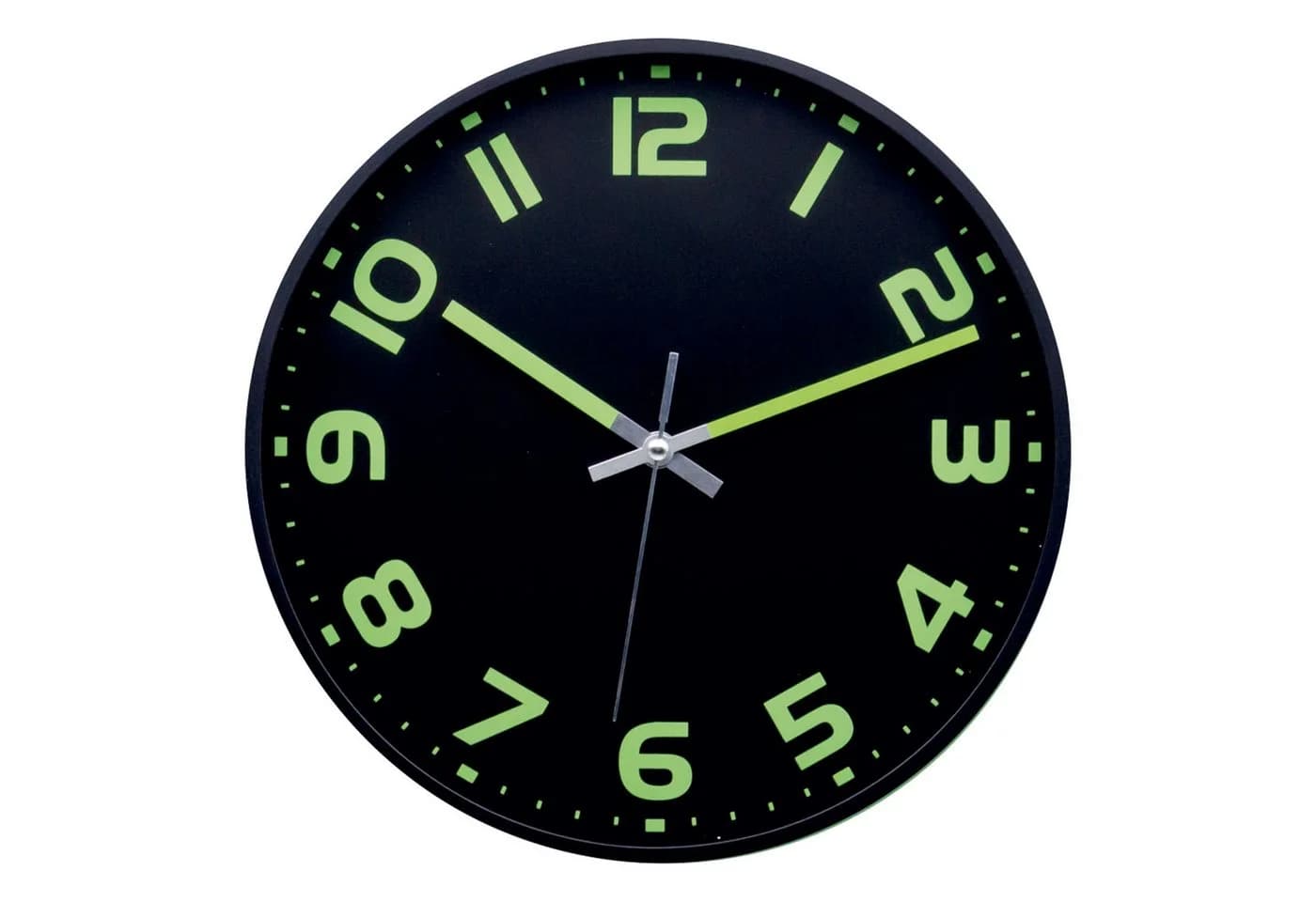 Wanduhr mit leuchtenden Zahlen Analog Schwarz Kunststoff 30 cm