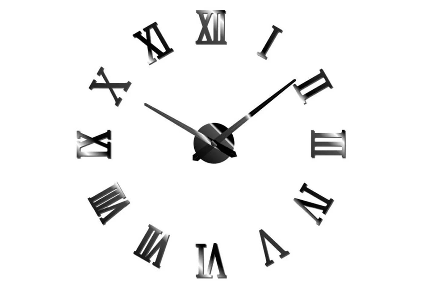Miraval DIY Wanduhr Schwarz 119 mm Römische Zahlen