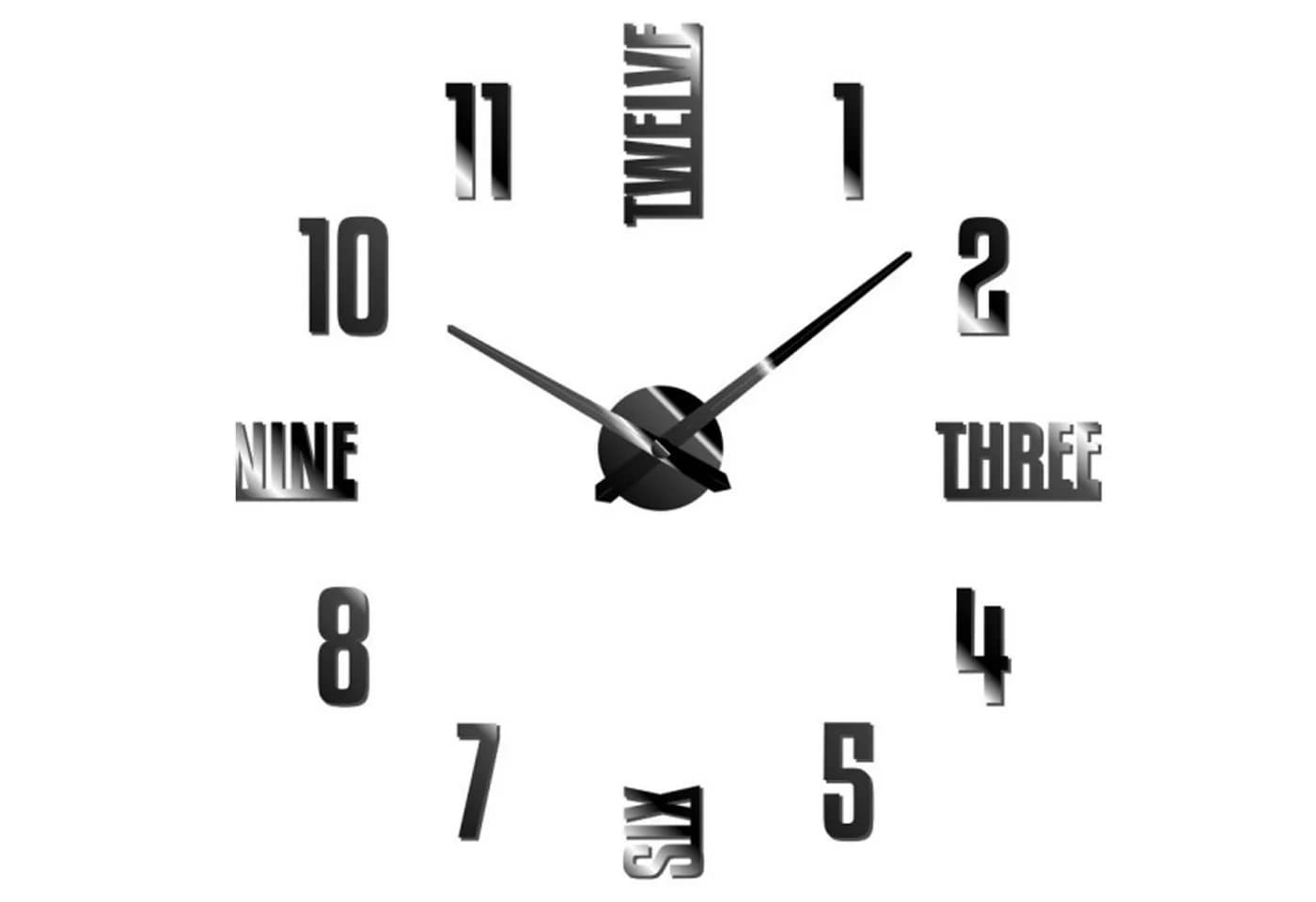 Miraval DIY Wanduhr Schwarz 119 mm