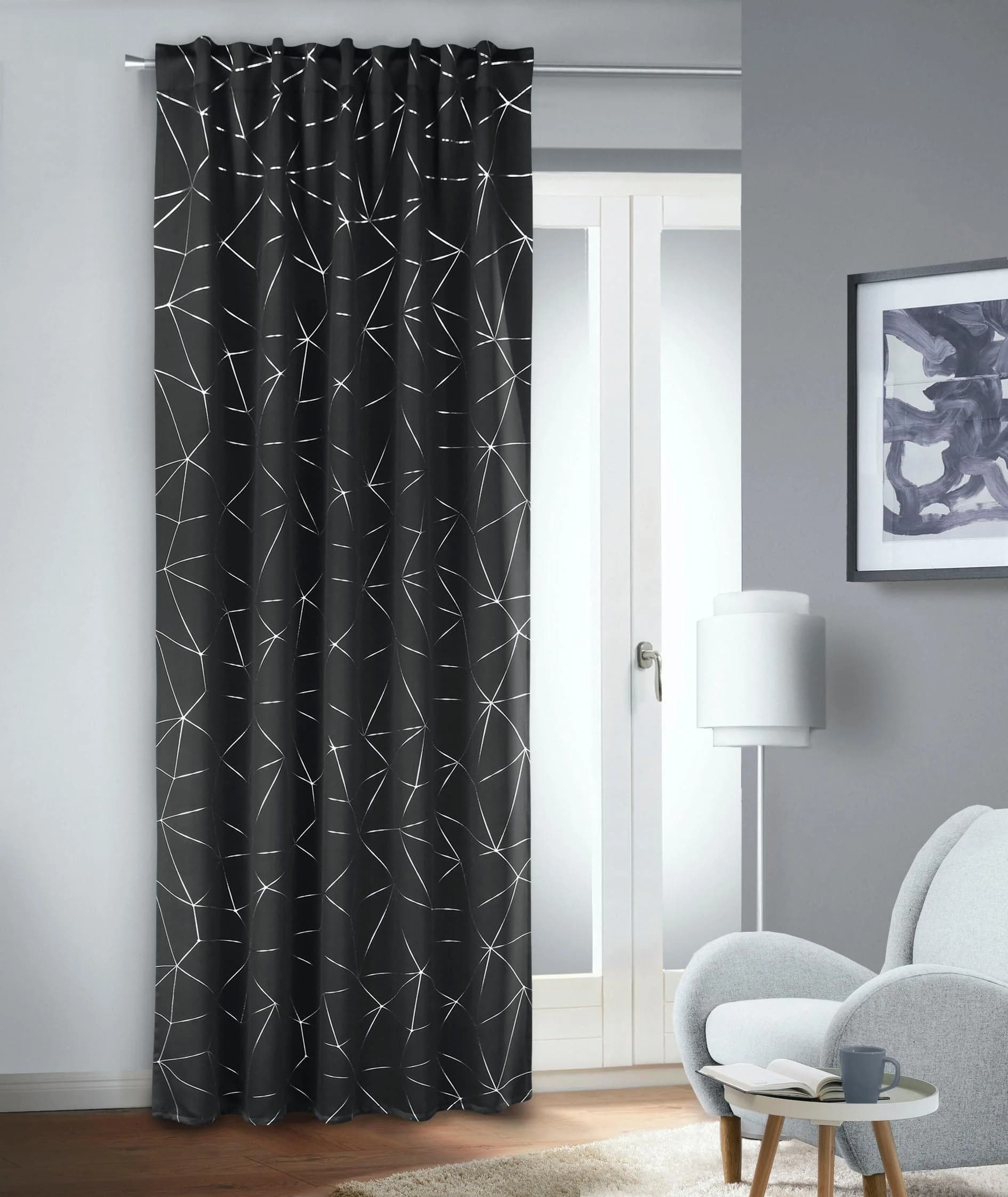 HOMING Vorhang Jorvin Schwarz 135x245cm Polyester