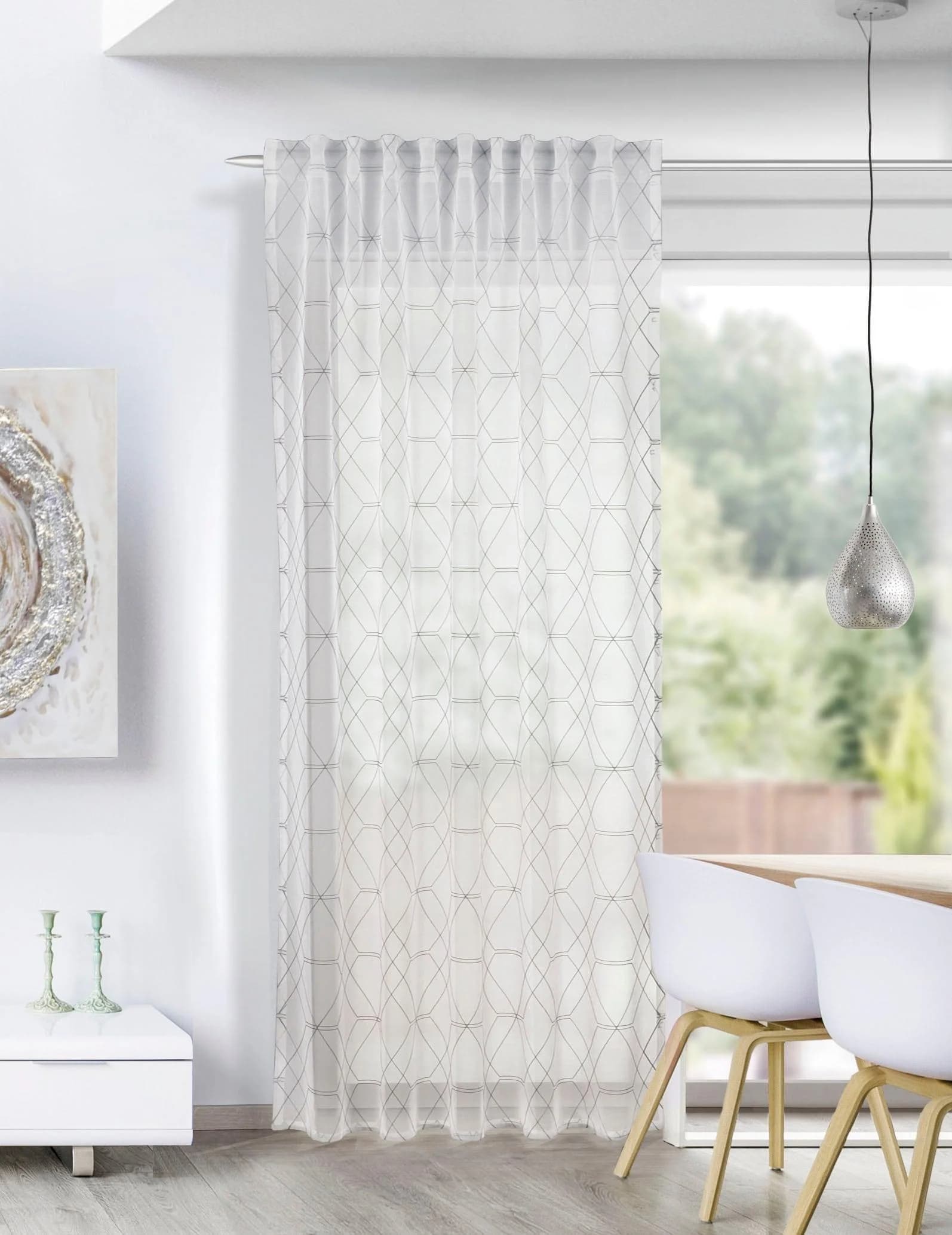 HOMING Gardine Nuria Weiß Polyester 135x245cm
