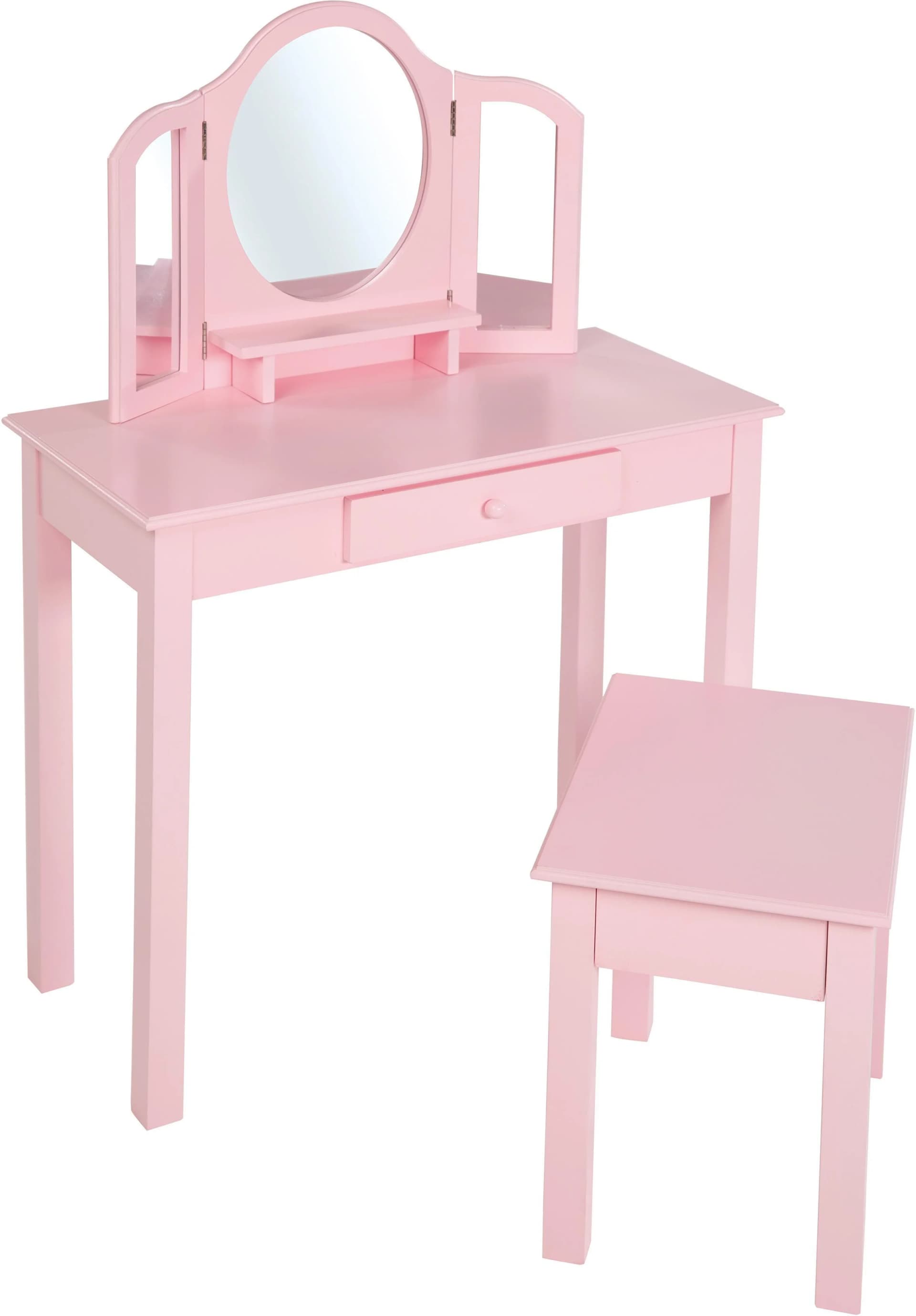 Schminktisch ROBA Schmink und Frisiertisch mit Hocker Rosa