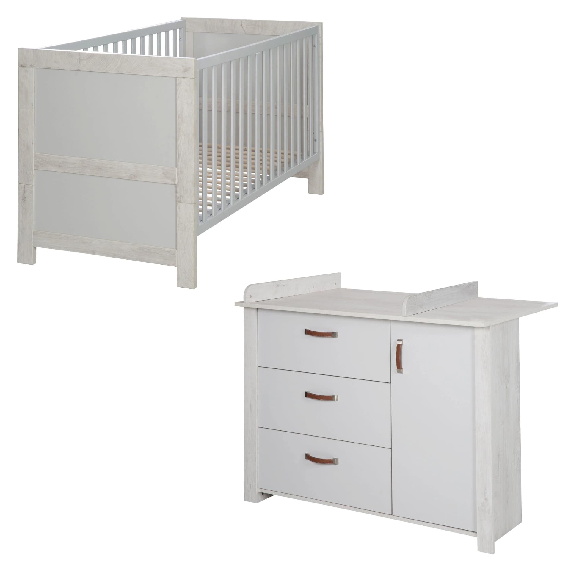 Roba BABYZIMMER-SET Mila 2-teilig Grau Holz