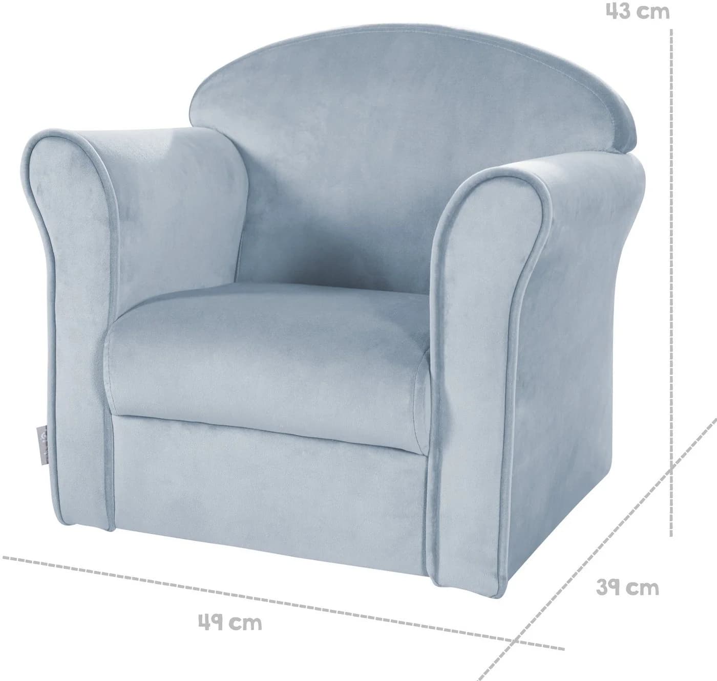 roba Kindersessel Lil Sofa Samt Hellblau mit Armlehnen