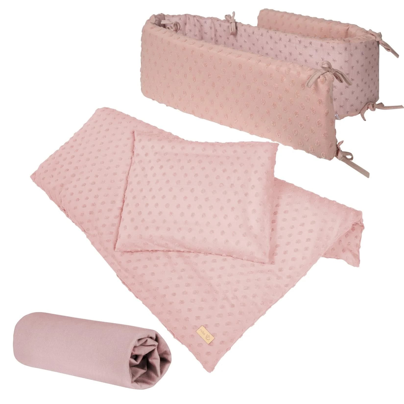 Organic Geschenkset 'Lil Planet' rosa/mauve Bio-Bettwäsche & Nestchen