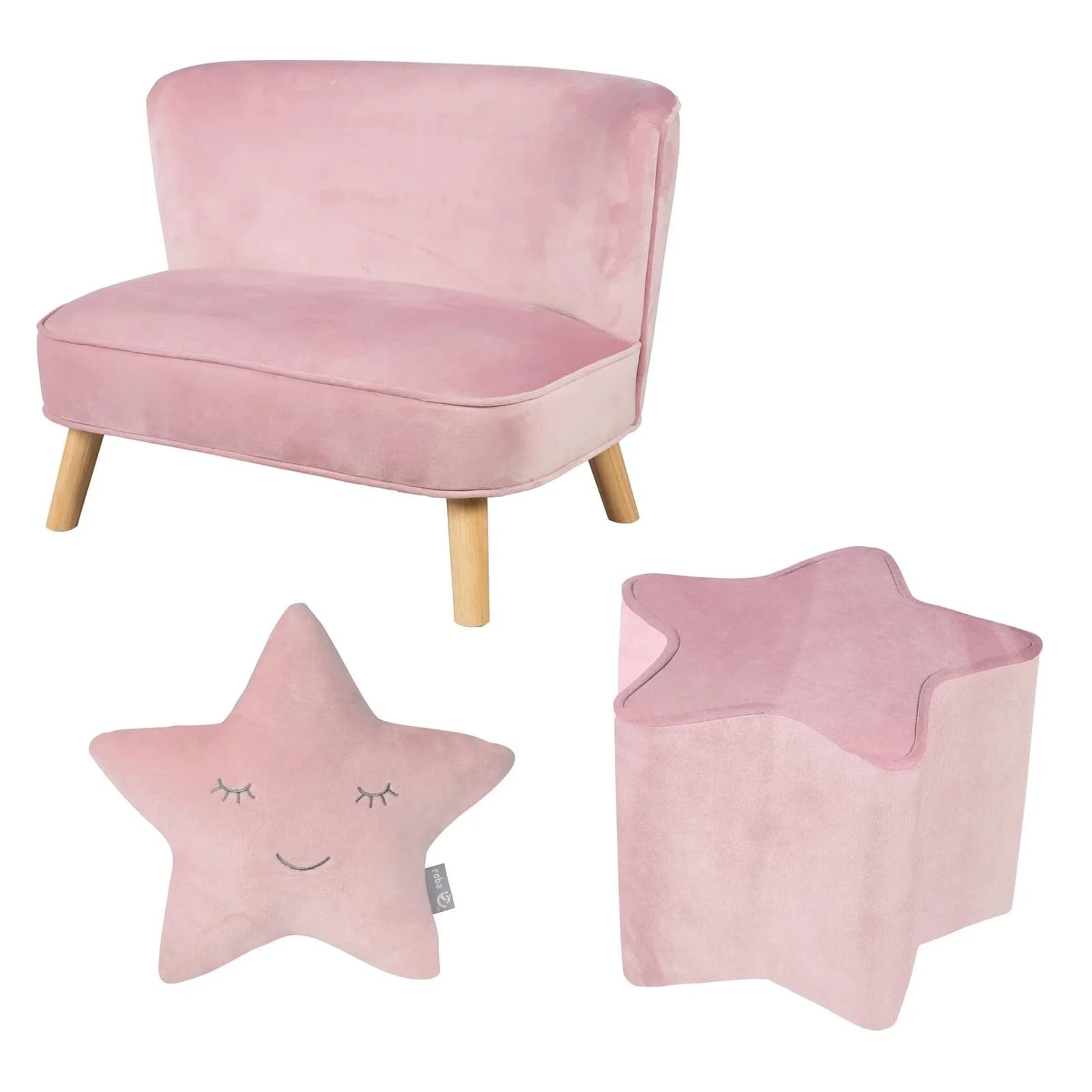 Kindersitzgruppe ROBA "Lil Sofa" Rosa-Mauve Samt
