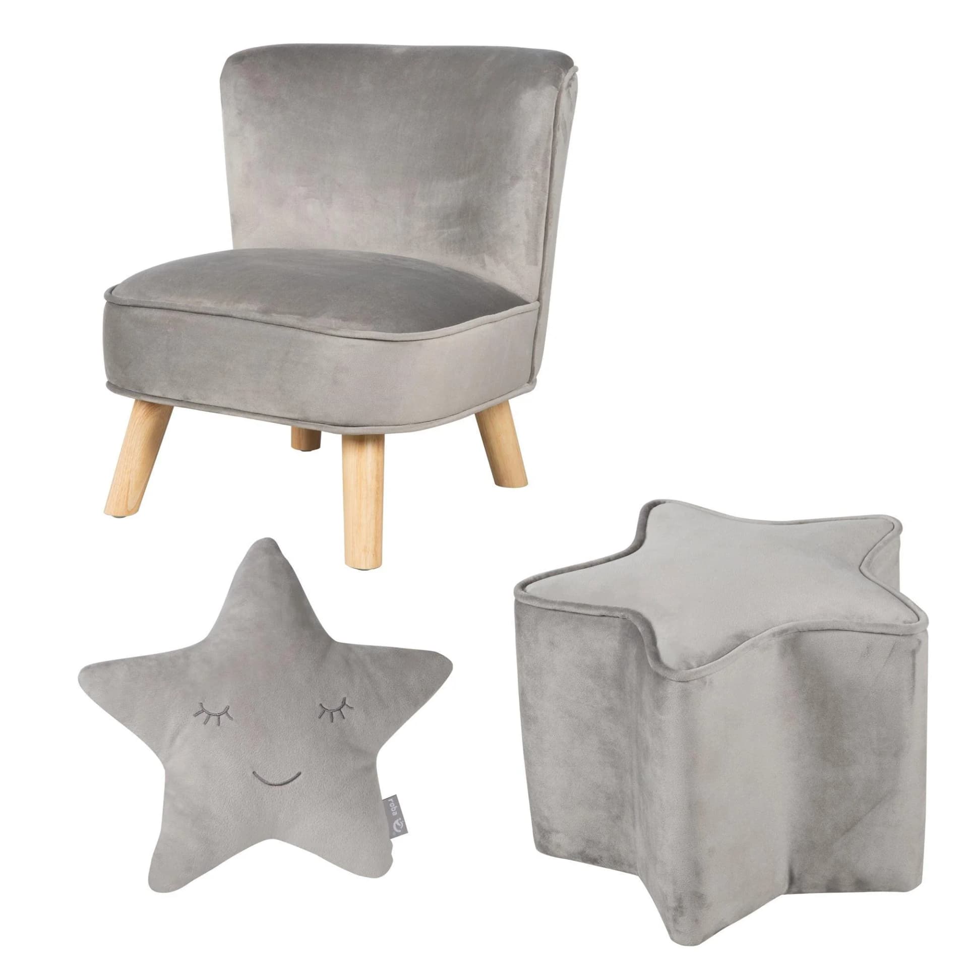 roba Bundle »Lil Sofa« - Kindersitzgruppe Grau Samt