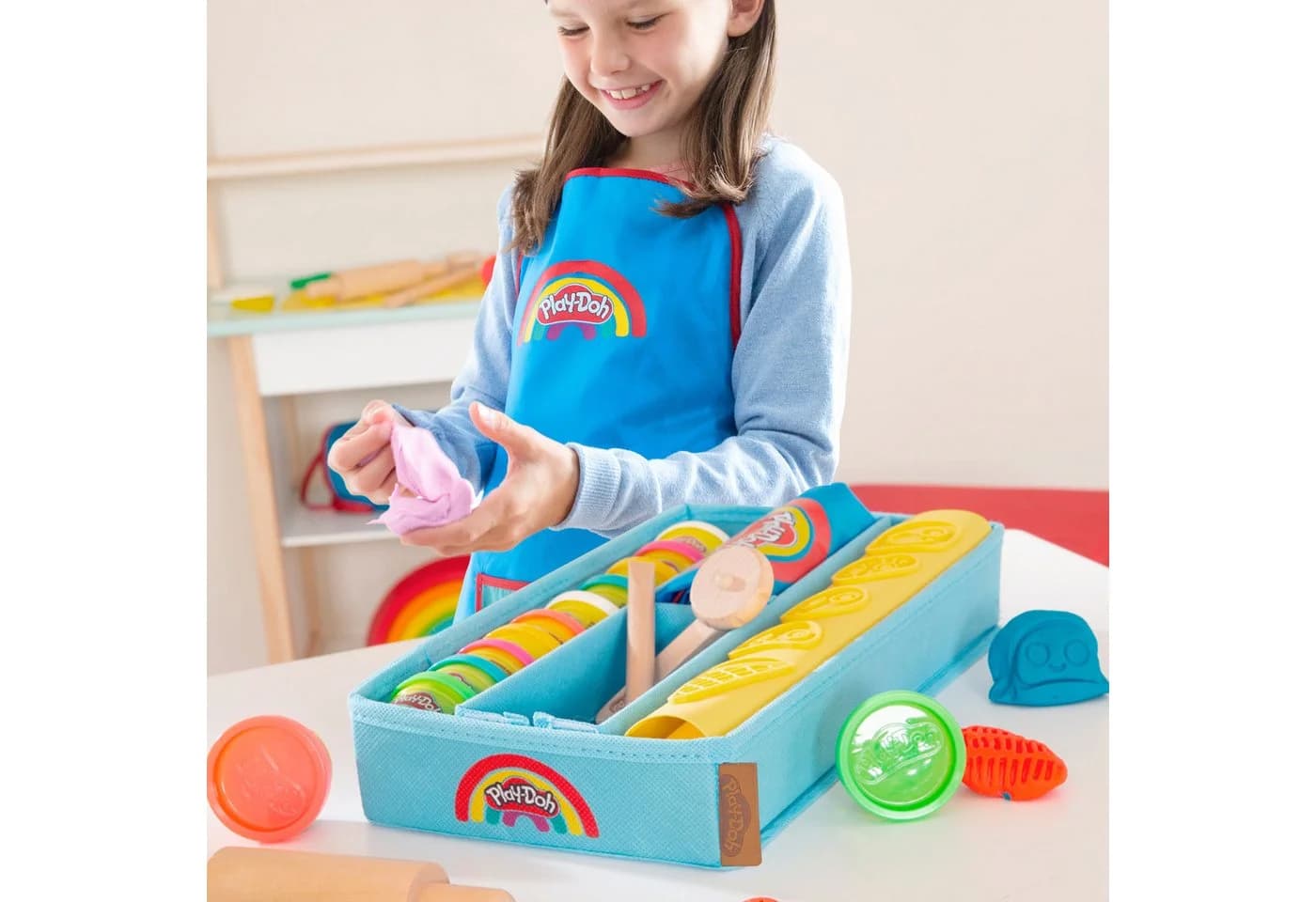 roba® Knete roba x Play-Doh Nachhaltiges Spielset XXL mit 12 Dosen & 3D-Matte