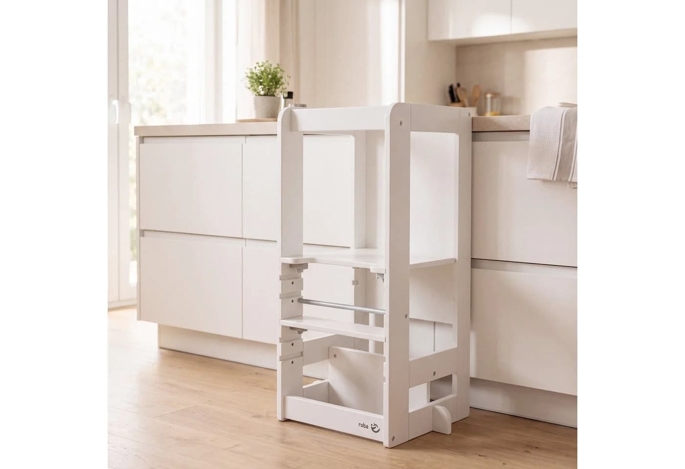 roba® Stehhilfe 2 in 1 Lernturm "Step & Play" Weiß