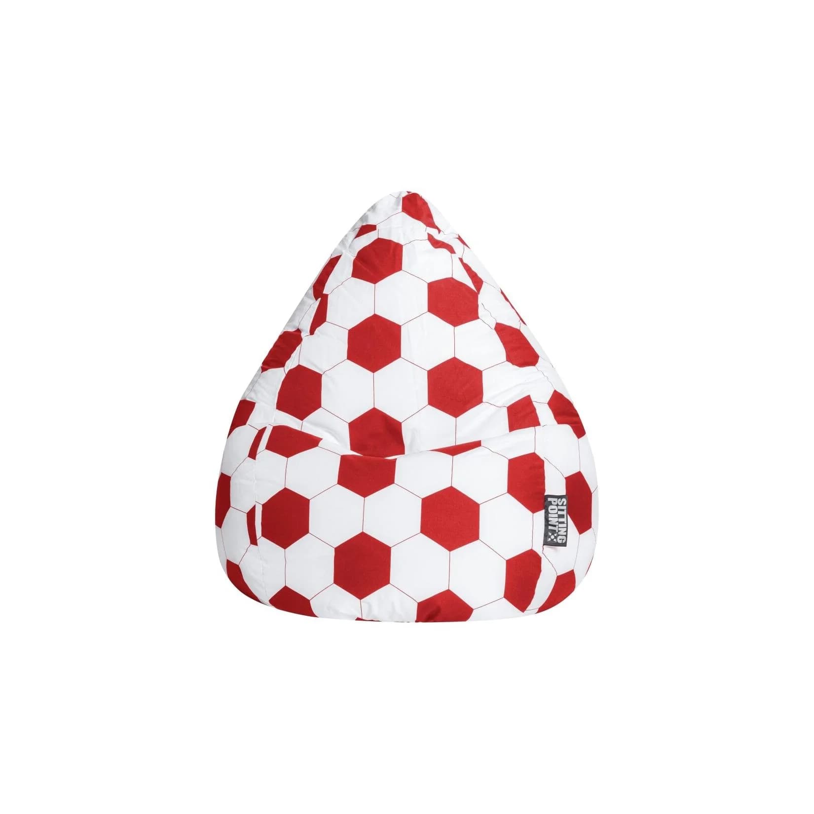 SITTING POINT BeanBag FANKURVE XL rot-weiß Fußball-Design
