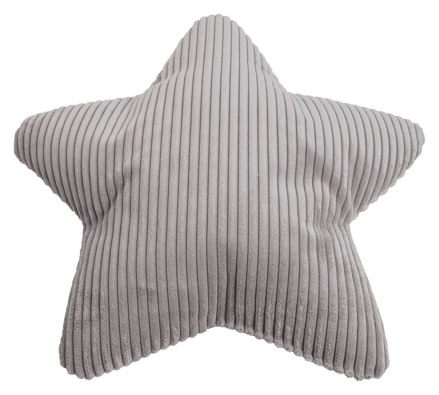 Dekokissen Cord Stern Grau 55x55 cm