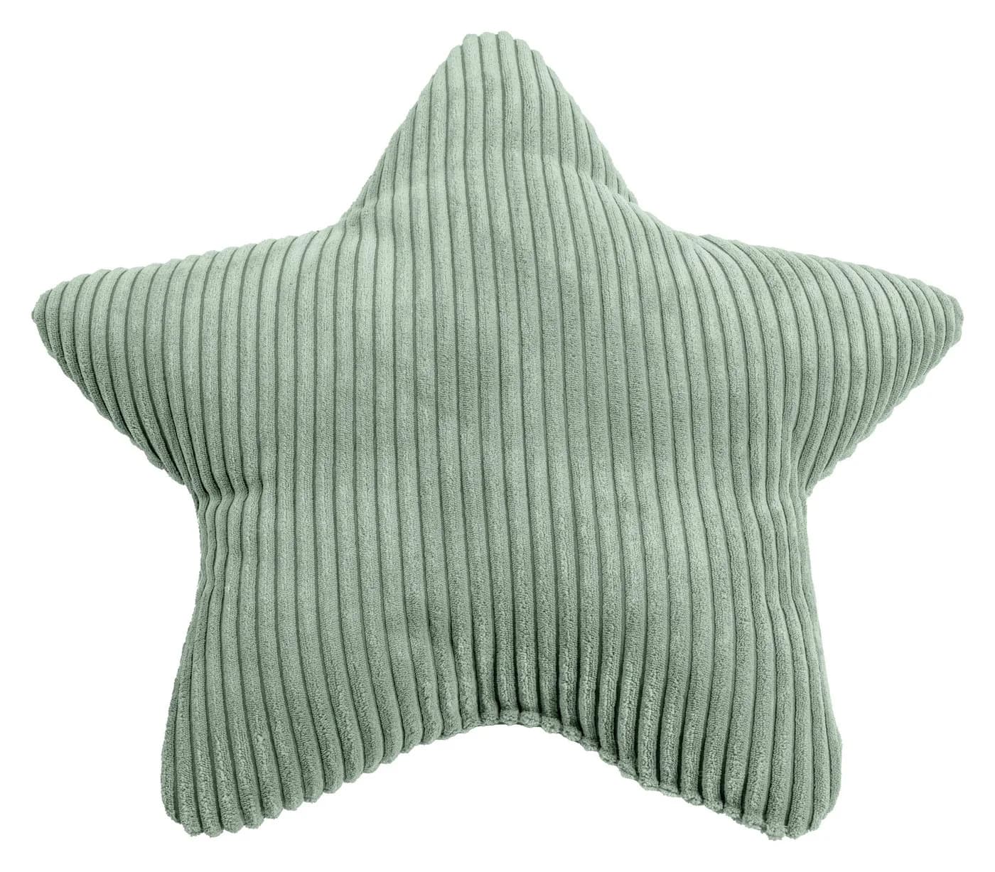 MAGMA HEIMTEX SHARA Sternkissen Salbei Cord Stern Gestreift