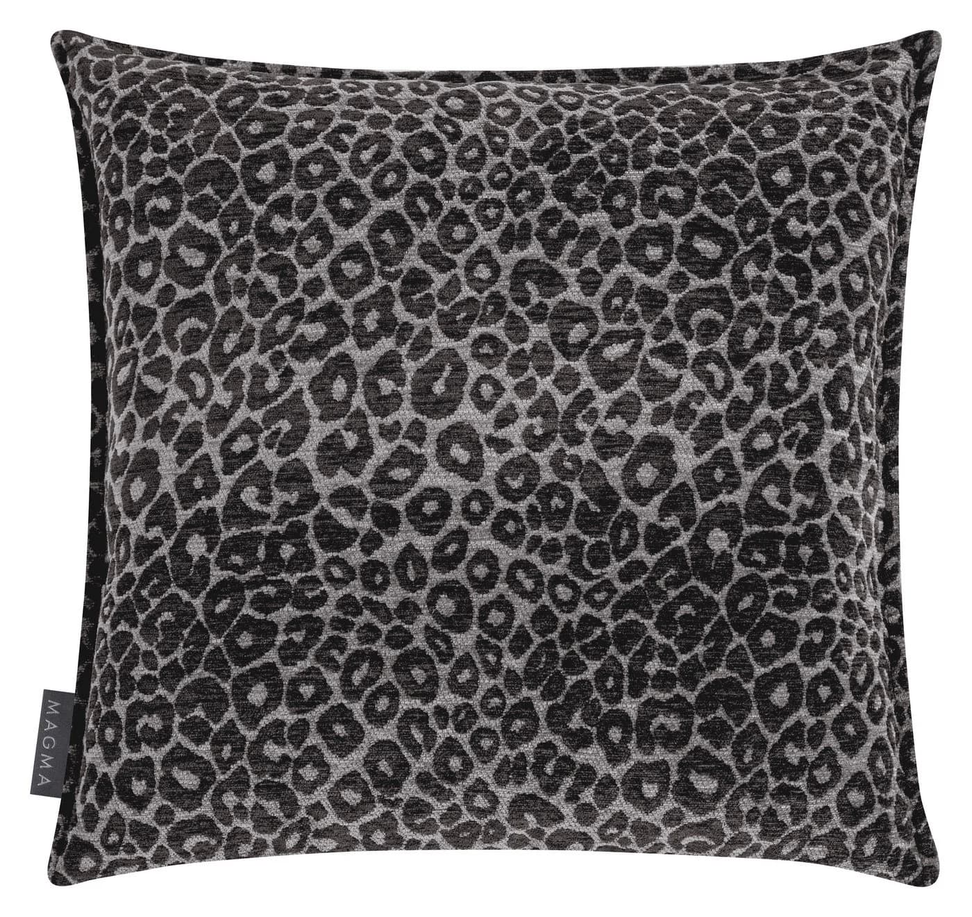 Magma Heimtex Kissenhülle BAO Schwarz Leo-Muster Jacquard-Chenille