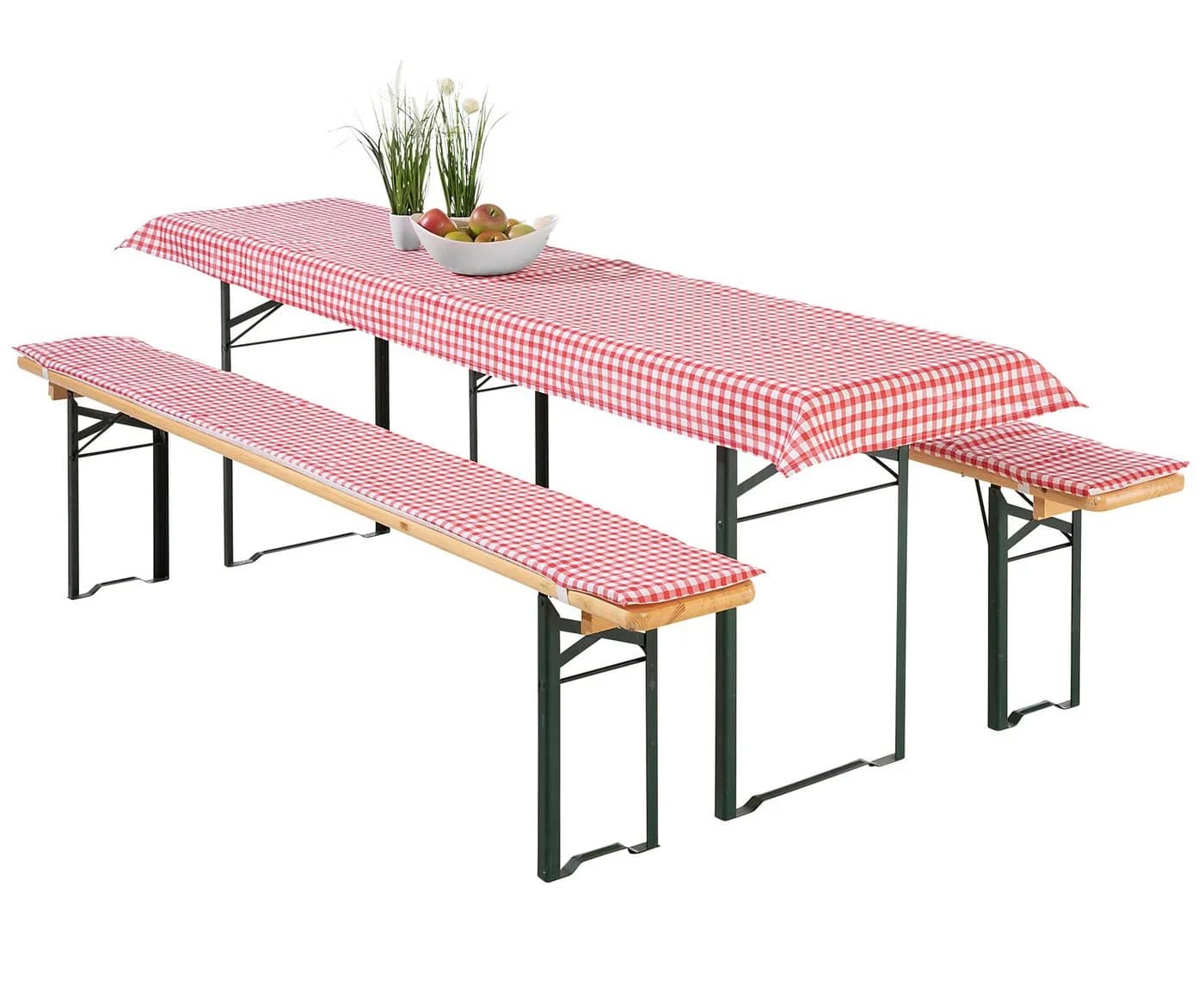 heimtexland Hussen-Set Bierzeltgarnitur 3-teilig Rot Karo Polycotton
