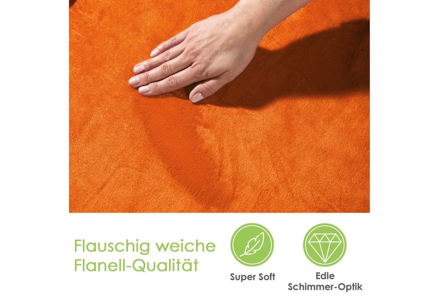 heimtexland Wohndecke Premium Super Soft Flanell Kuscheldecke Orange