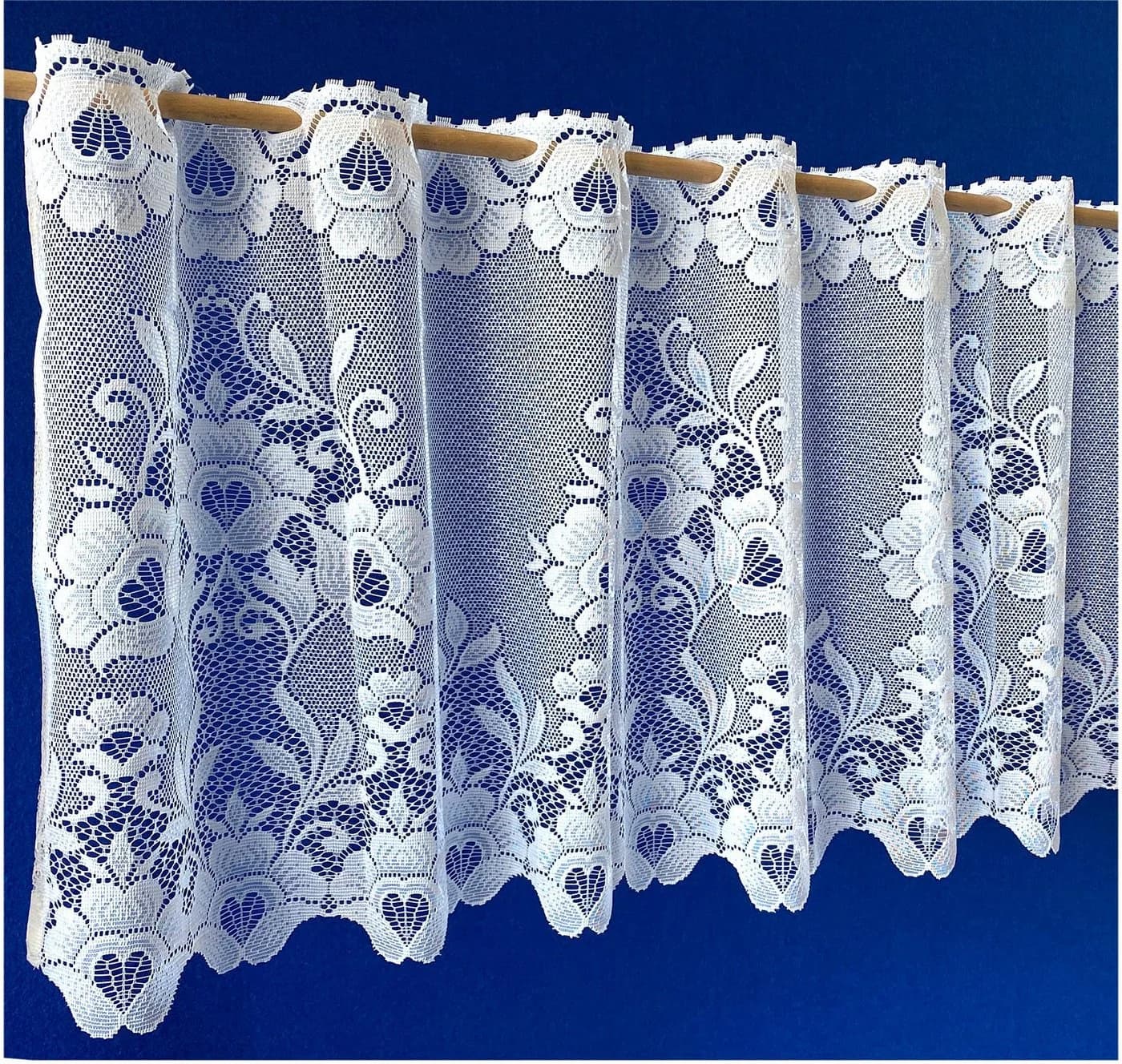 Weckbrodt Scheibengardine Marburg Weiß Floral Jacquard
