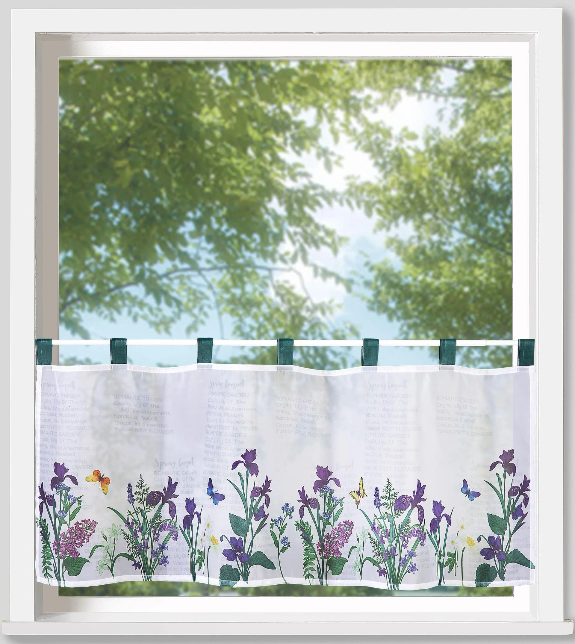 Weckbrodt Scheibengardine Violet Floral Bunt Voile