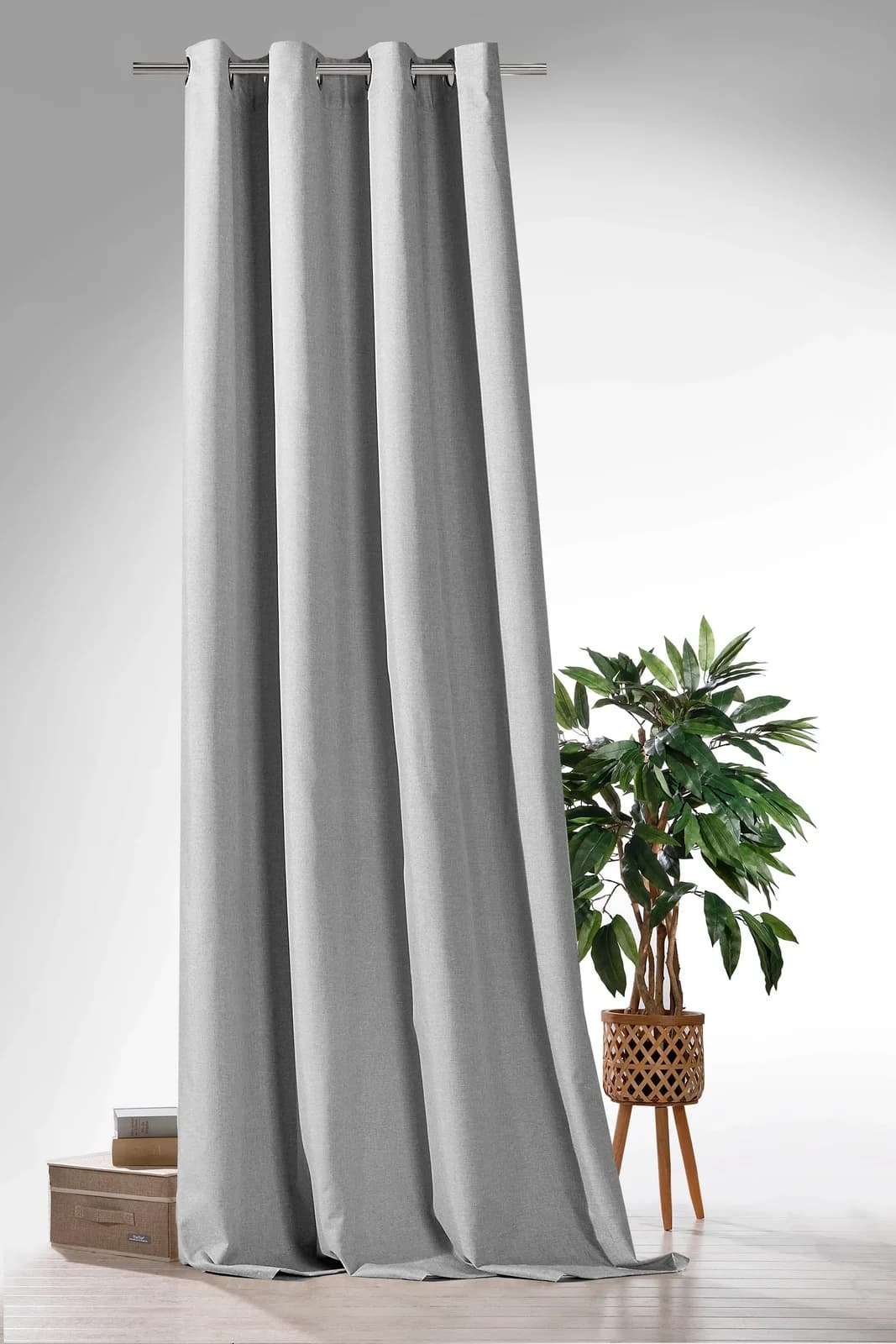 WECKBRODT Verdunkelungsvorhang Blackout Grau 135x245cm Polyester