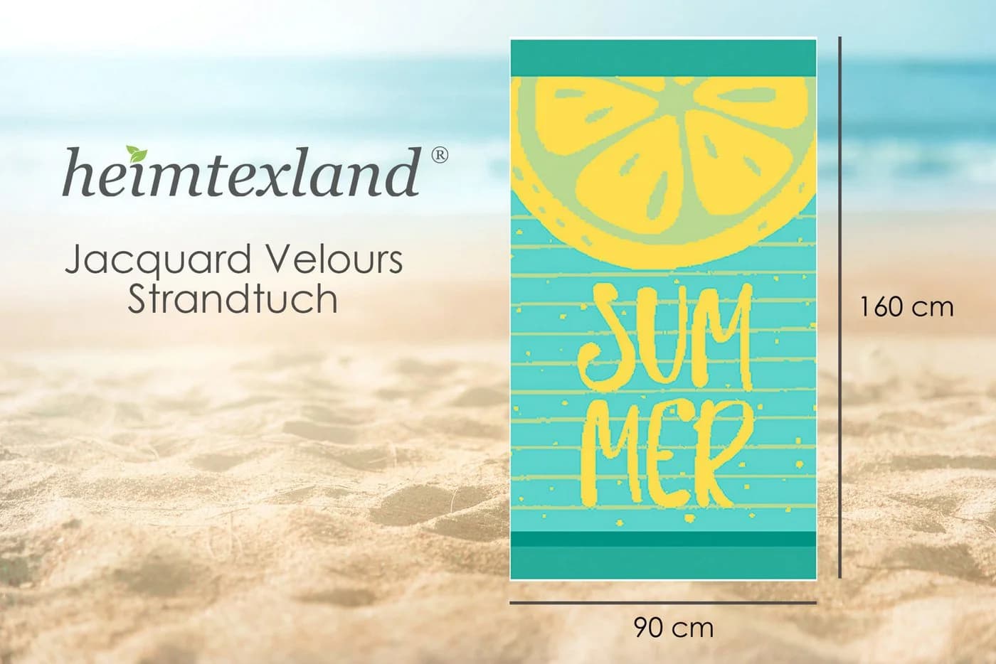 heimtexland Strandtuch XL 90x160 cm Jacquard Velours Bunt