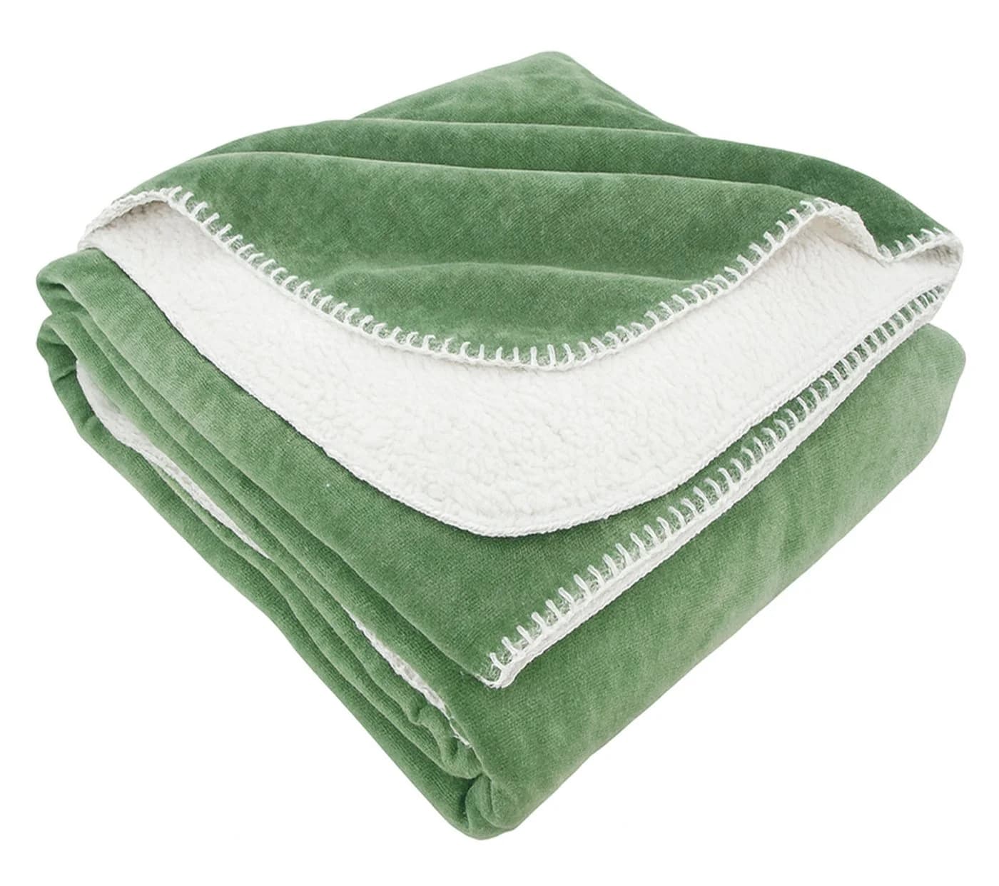 heimtexland Kuscheldecke Chenille Sherpa Fellimitat 150x200cm Moosgrün