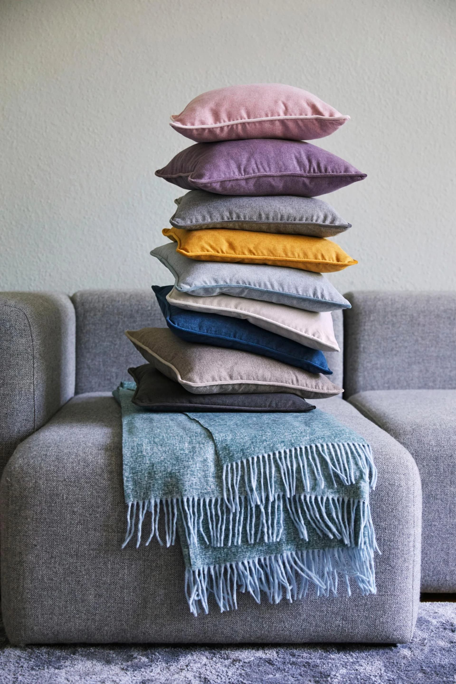 ESPRIT Dekokissen Harp Rosé Gemustert Polyester