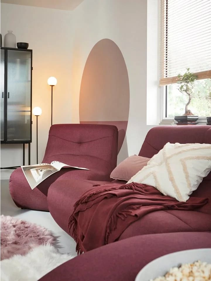SCHÖNER WOHNEN Wohndecke Basics Burgund mit Fransen
