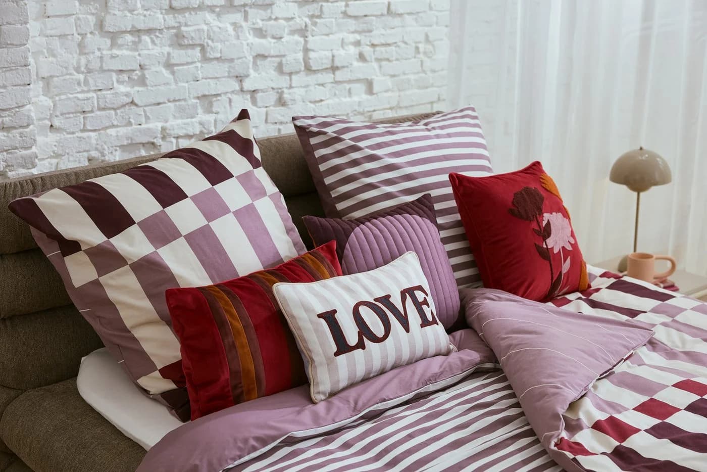Tom Tailor HOME Kissenhülle Love Bunt 30x50 cm Polyester Leinen