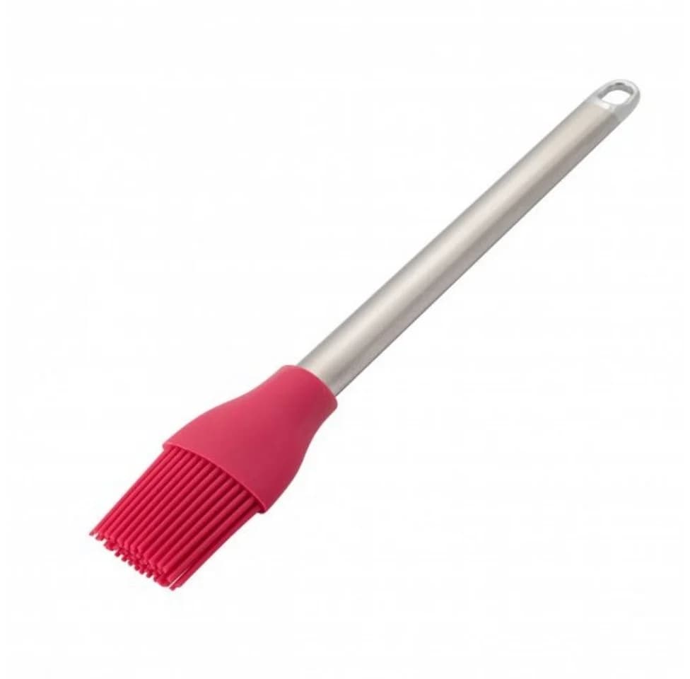 Axentia Backpinsel Silikon mit Edelstahlgriff Pink