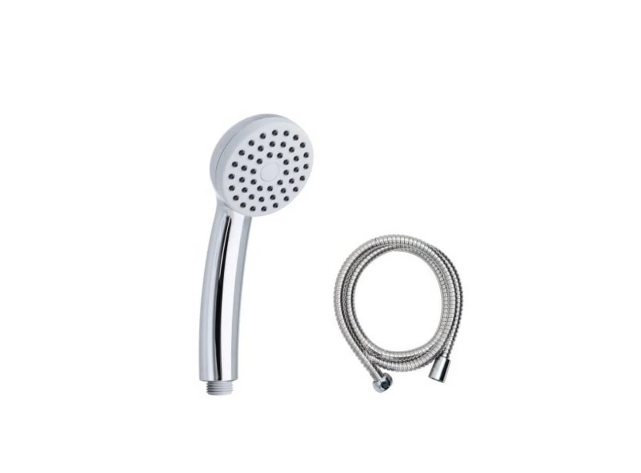 axentia Duschbrause 2-tlg. Duschkopf mit 150 cm Schlauch Silber