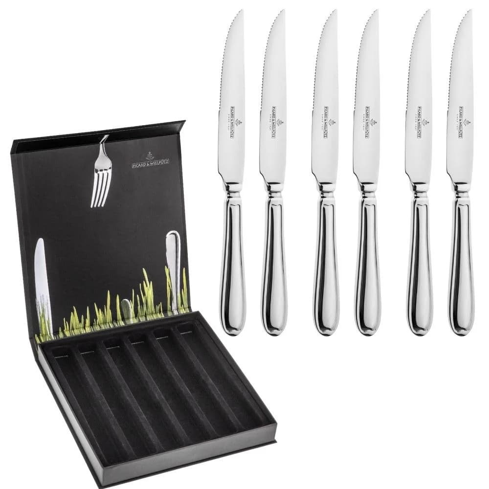 Picard & Wielpütz Solingen Steakmesser-Set 6-tlg. Silber Edelstahl