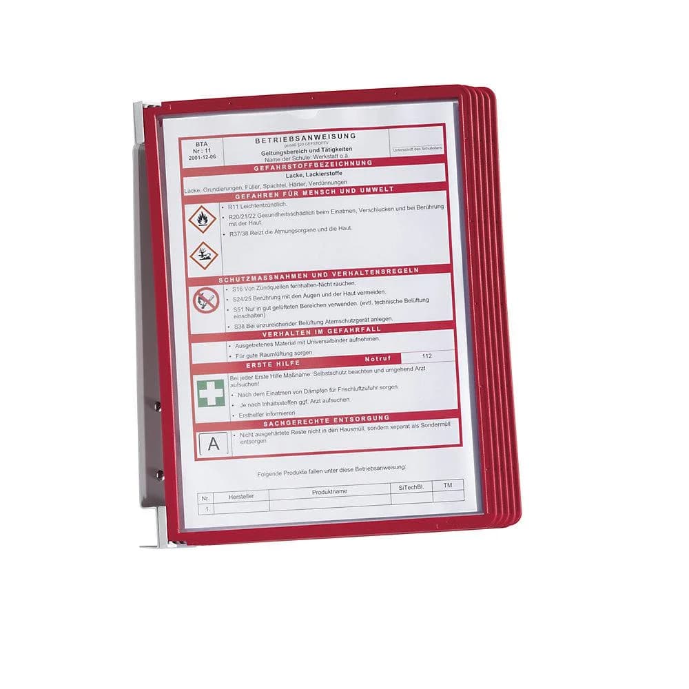 Durable Wandhalter VARIO WALL 5 Sichttafeln Rot