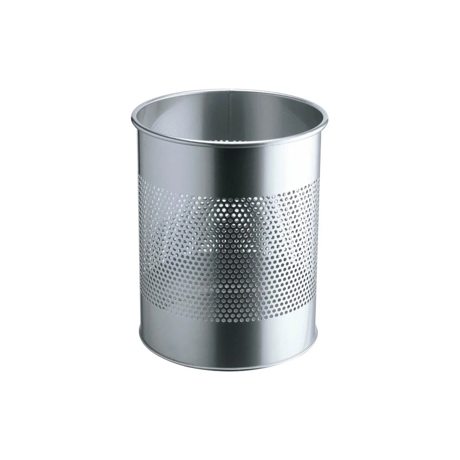 Durable Papierkorb Metall rund 15 Liter Silber