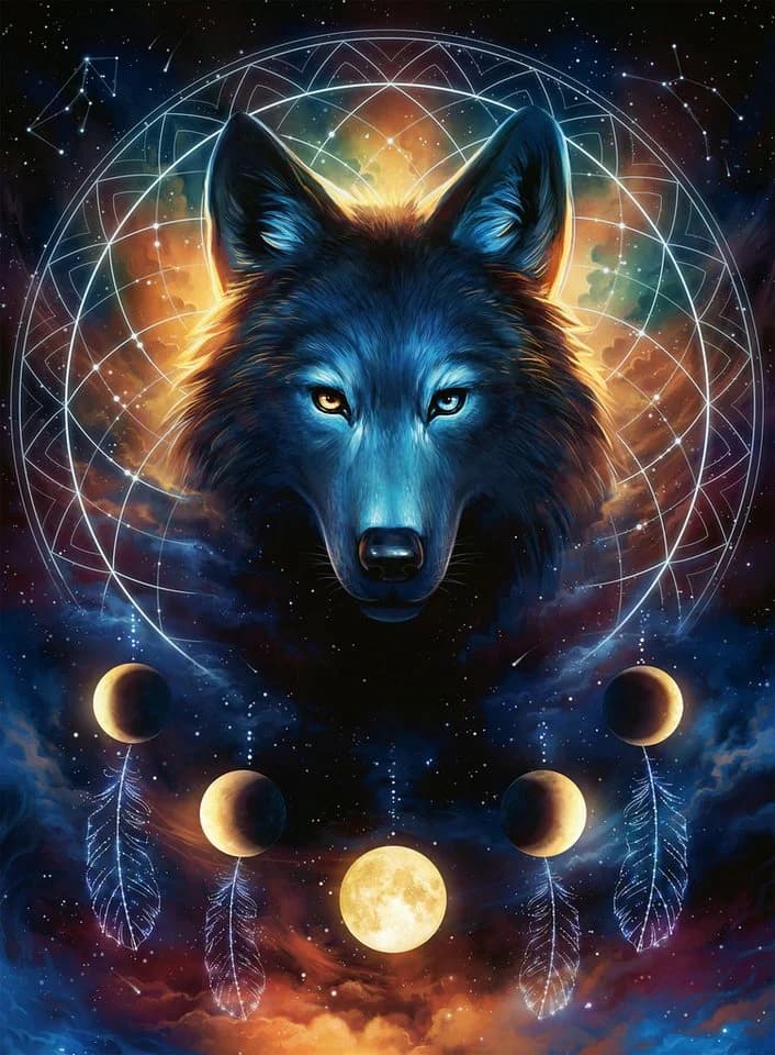 Ravensburger Puzzle Glow in the Dark, Leuchtender Wolf, 500 Puzzleteile