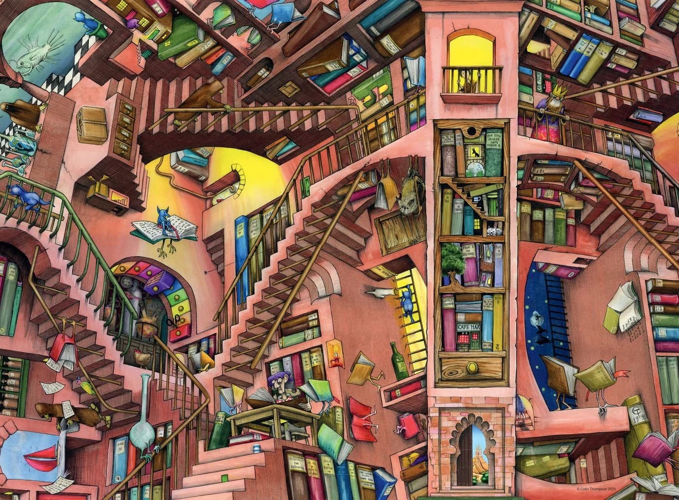 Ravensburger Puzzle Ludicrous Library 500 Teile Bunt Made in Germany