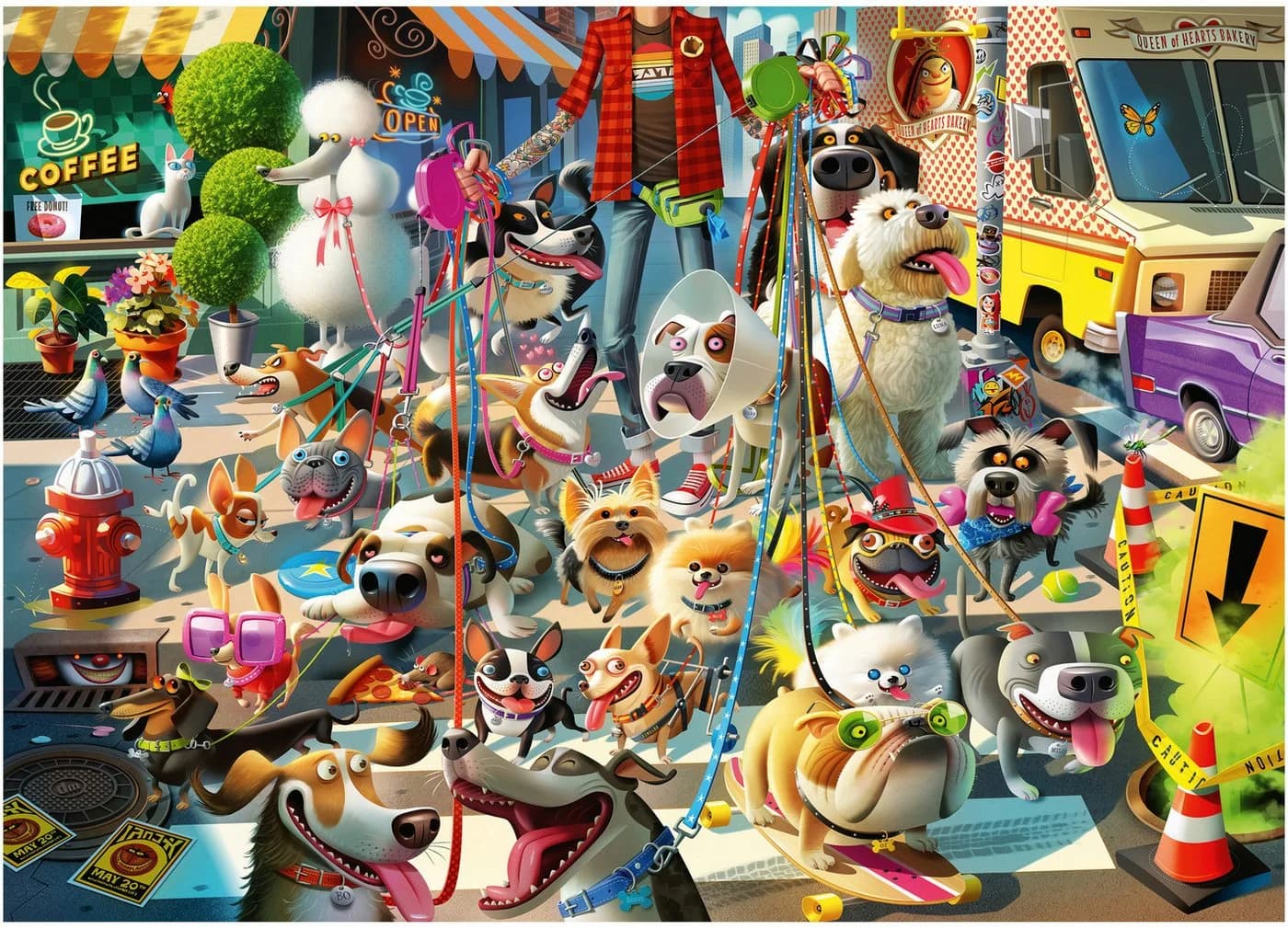 Ravensburger Puzzle Vierbeiner auf Tour 1000 Teile Bunt