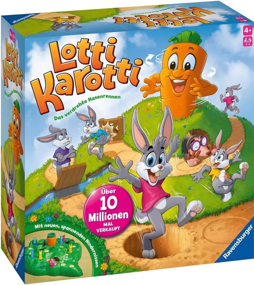 Ravensburger Lotti Karotti Wettlaufspiel Bunt für Kinder ab 4 Jahren