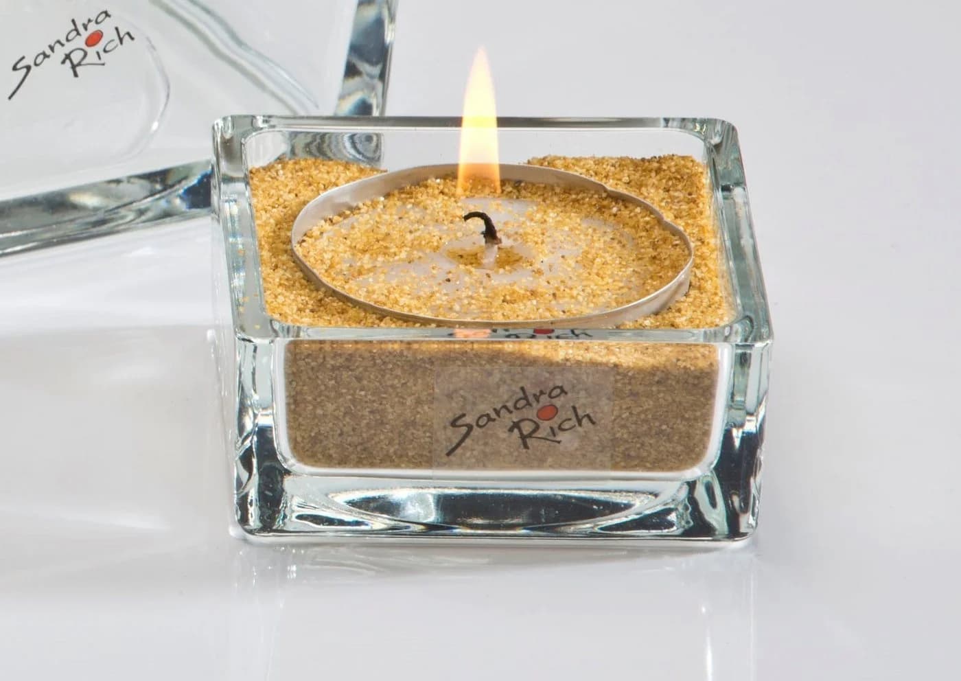 Sandra Rich Teelichthalter Glas Schale Clear