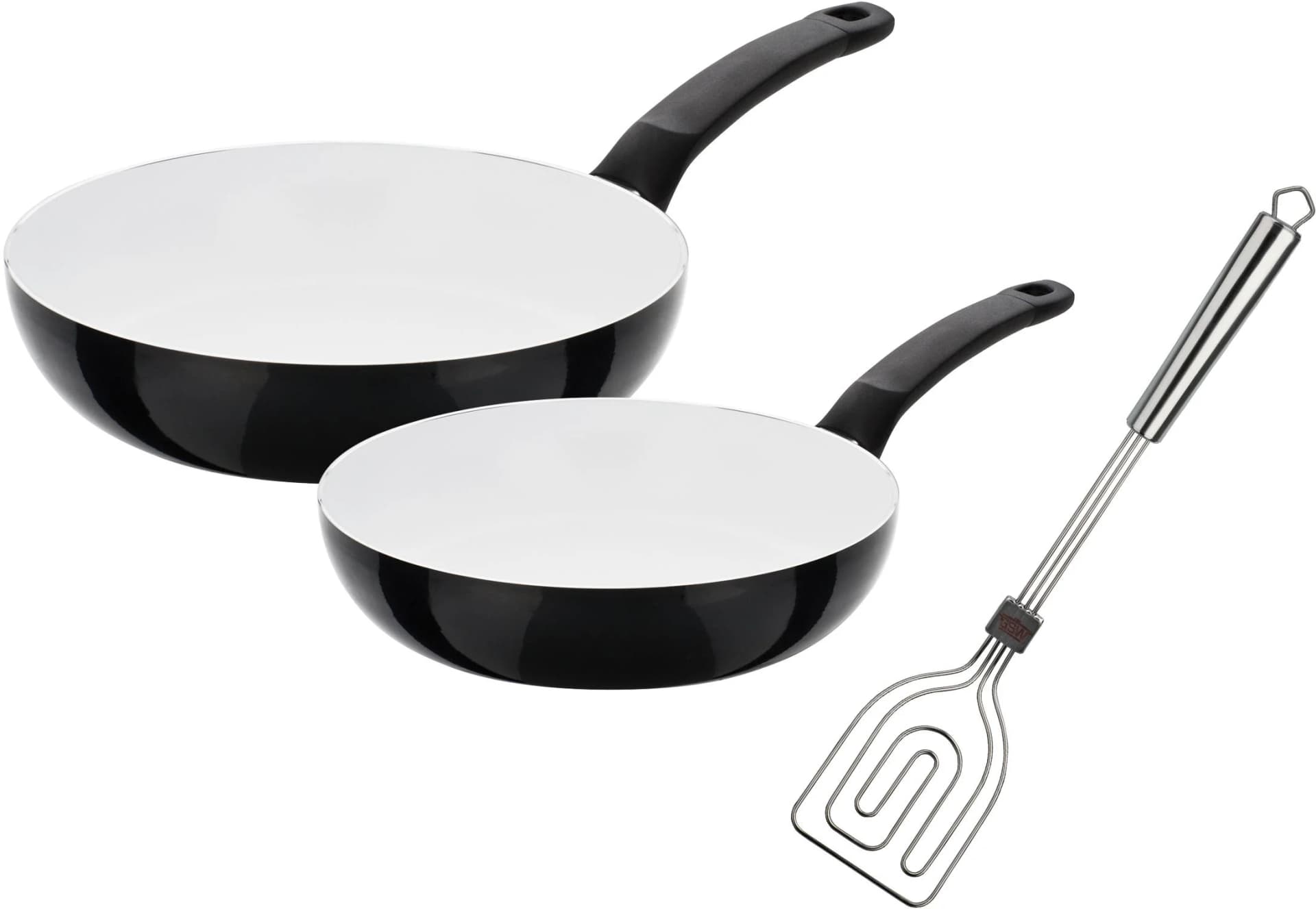 GSW Pfannen-Set CERAMICA Blanca Schwarz 3-teilig Induktion