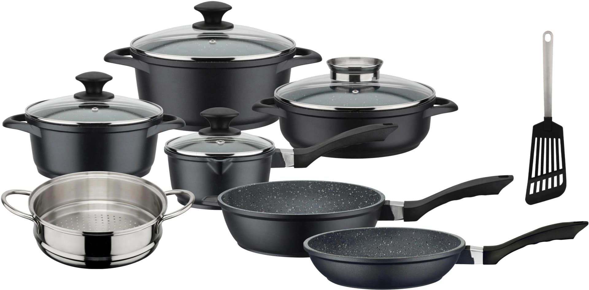 GSW Topf-Set Gourmet Granit schwarz Induktion