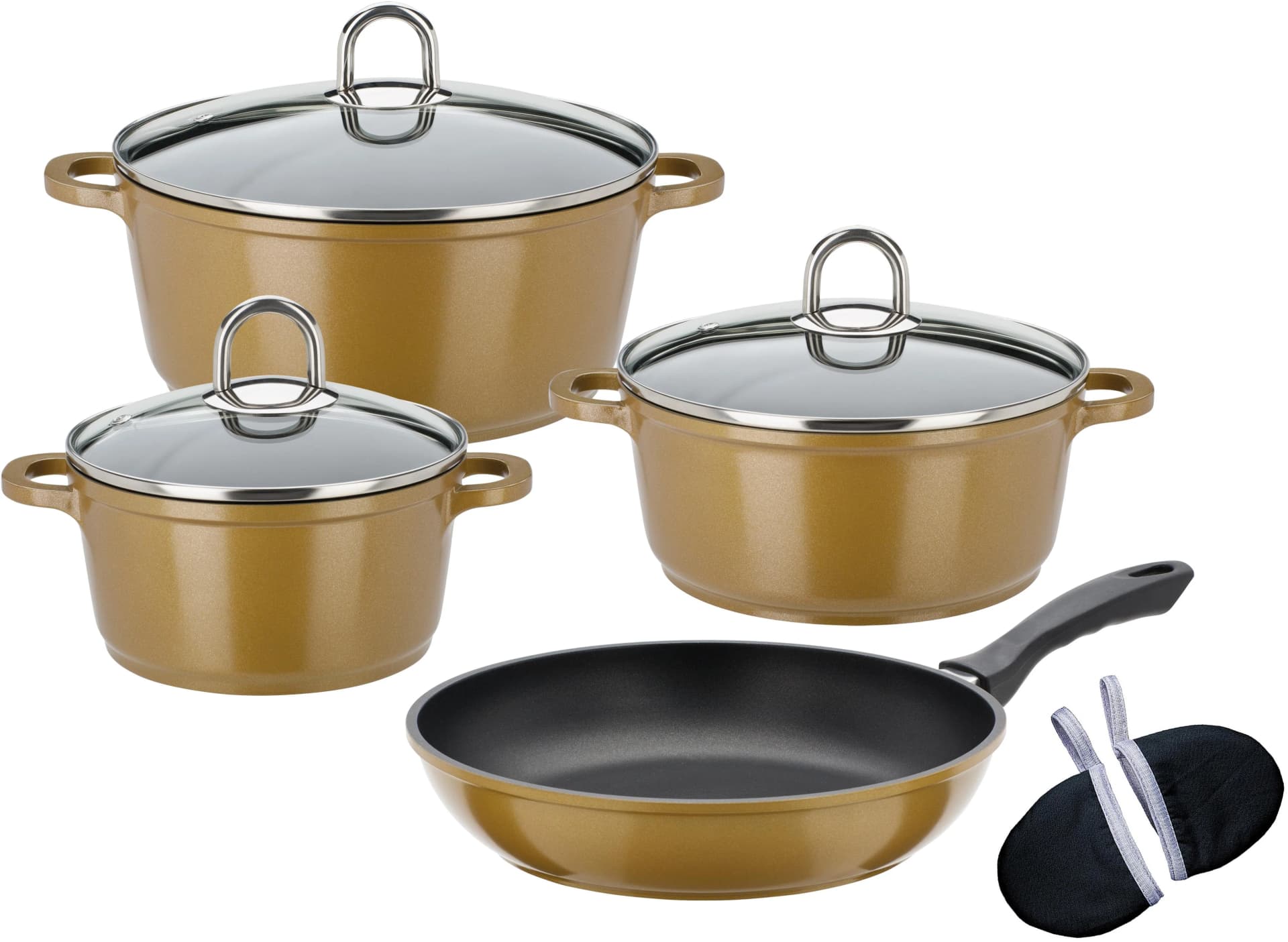 GSW Topf-Set Gourmet Premium Color 9-teilig Gold Induktion