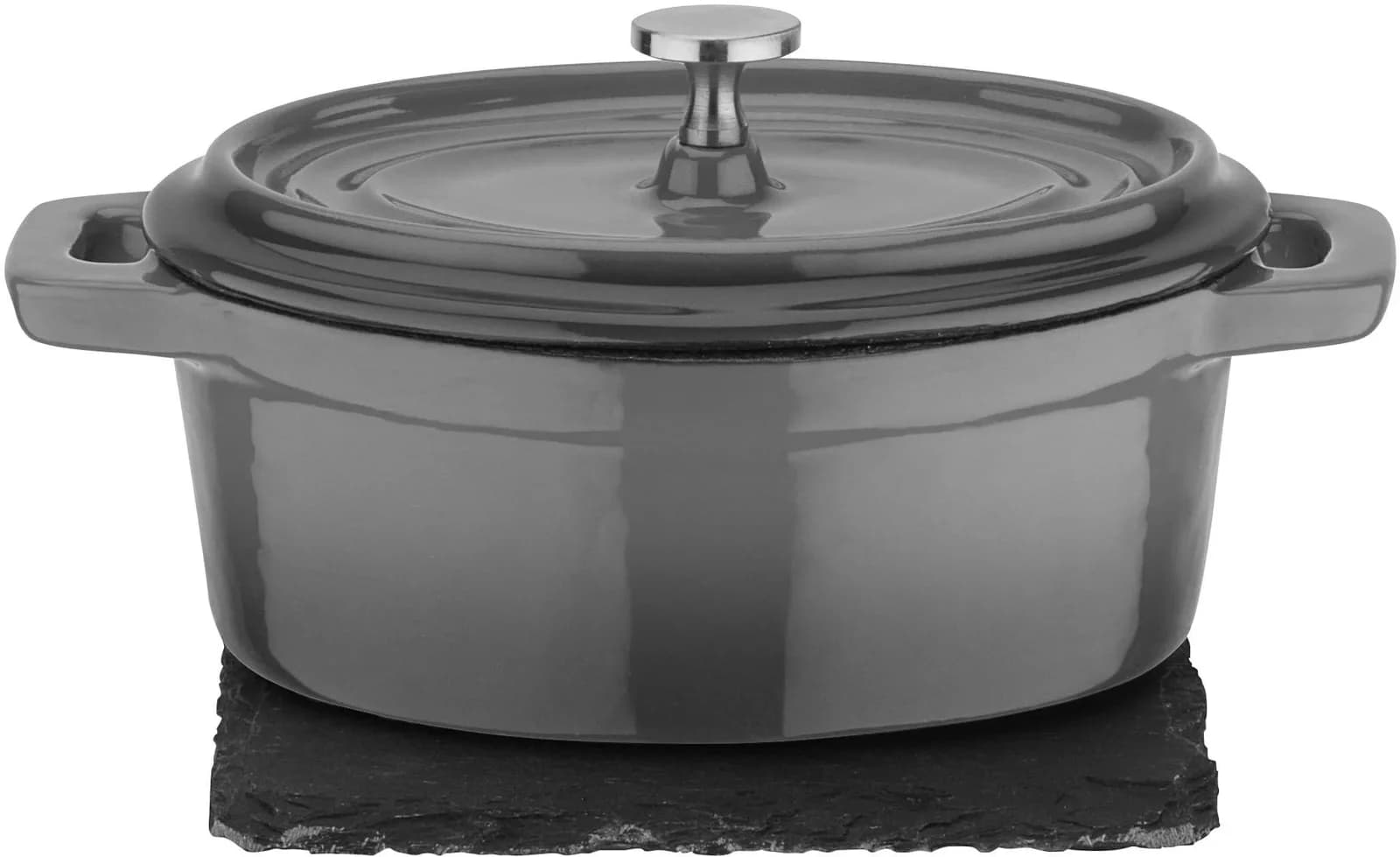 GSW Serviertopf Shadow Oval Grau Gusseisen Induktion