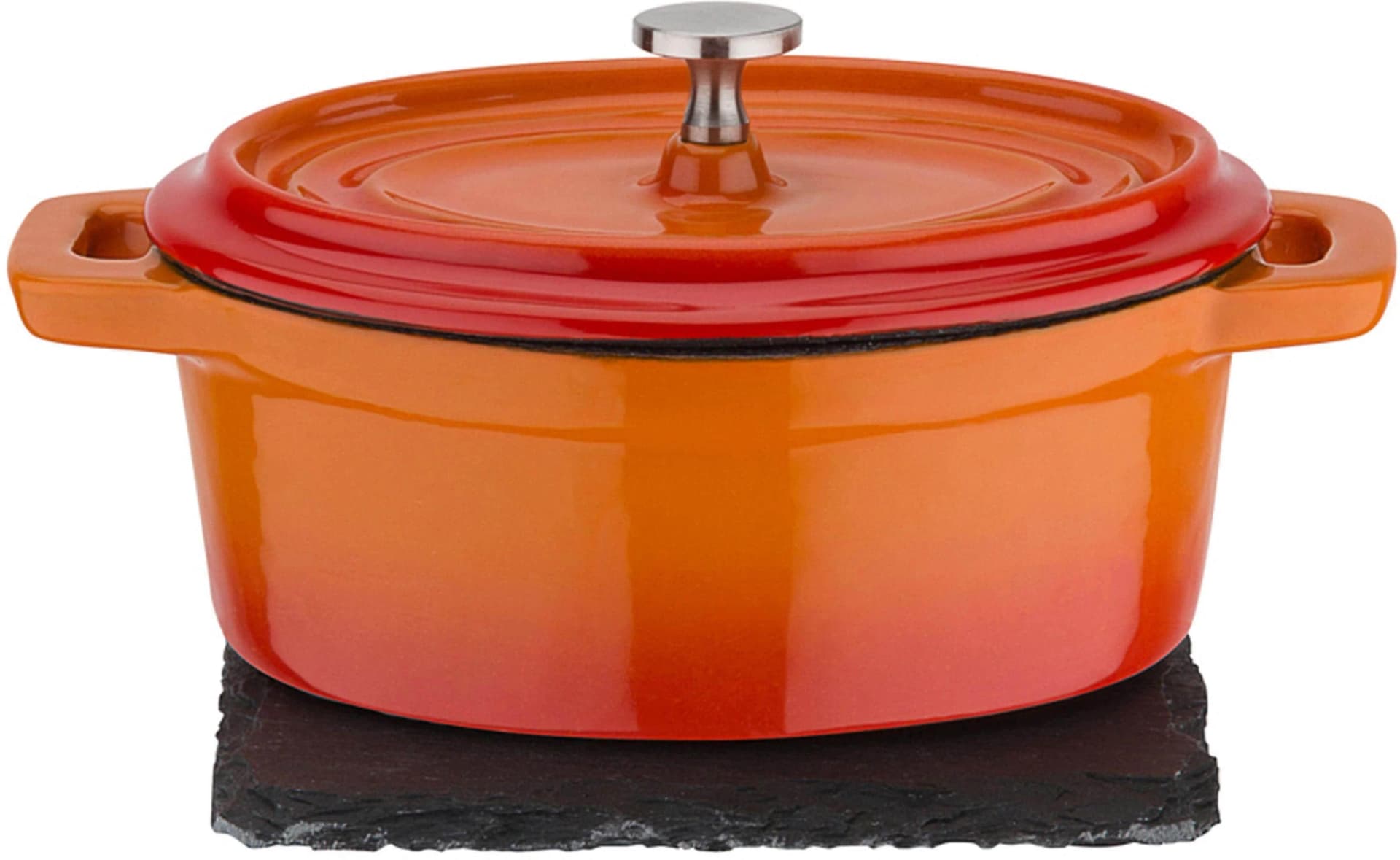 GSW Serviertopf Shadow Oval Orange Inkl. Schieferplatte