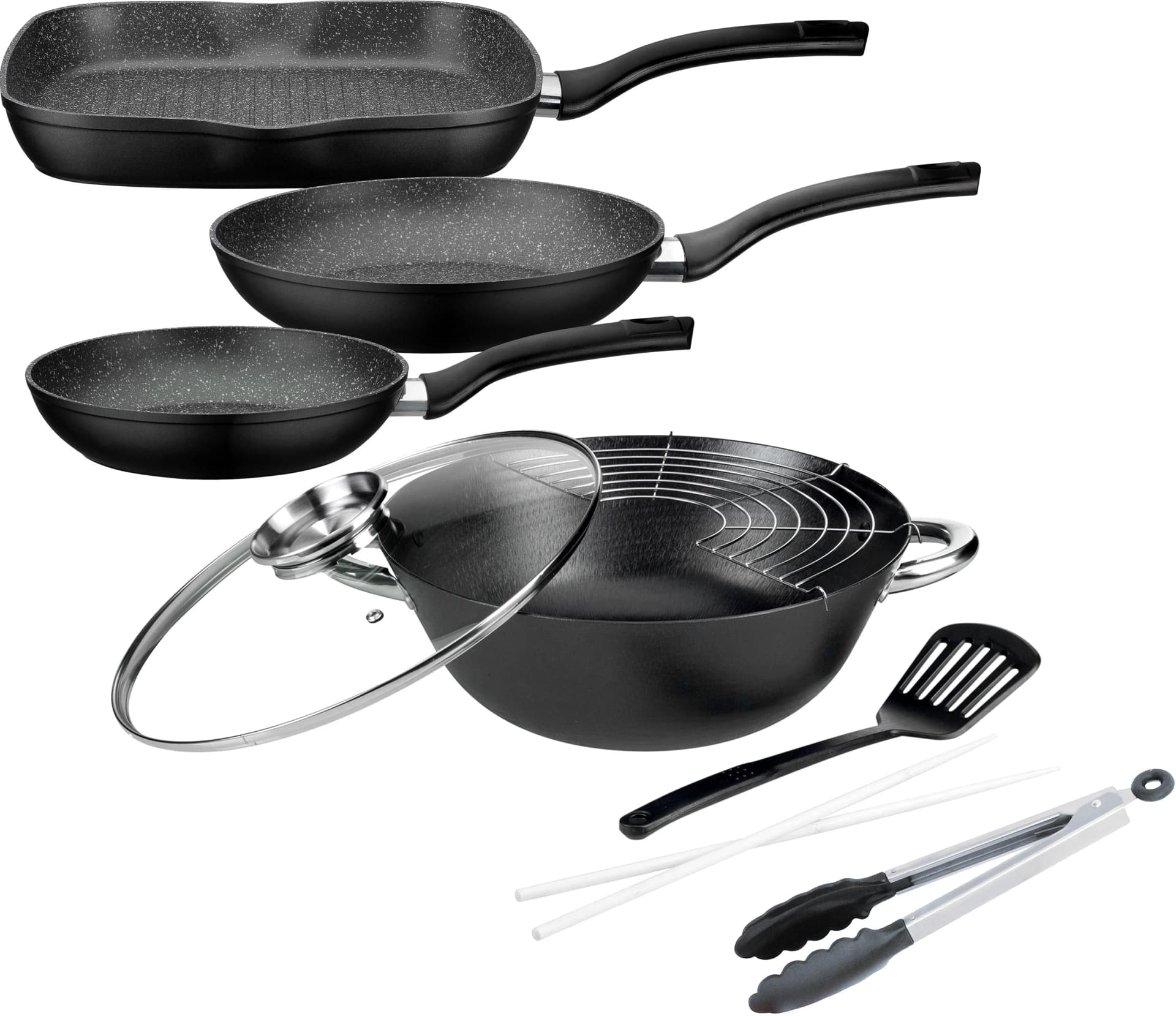 GSW Gourmet Granit Topf-Set Schwarz Induktion