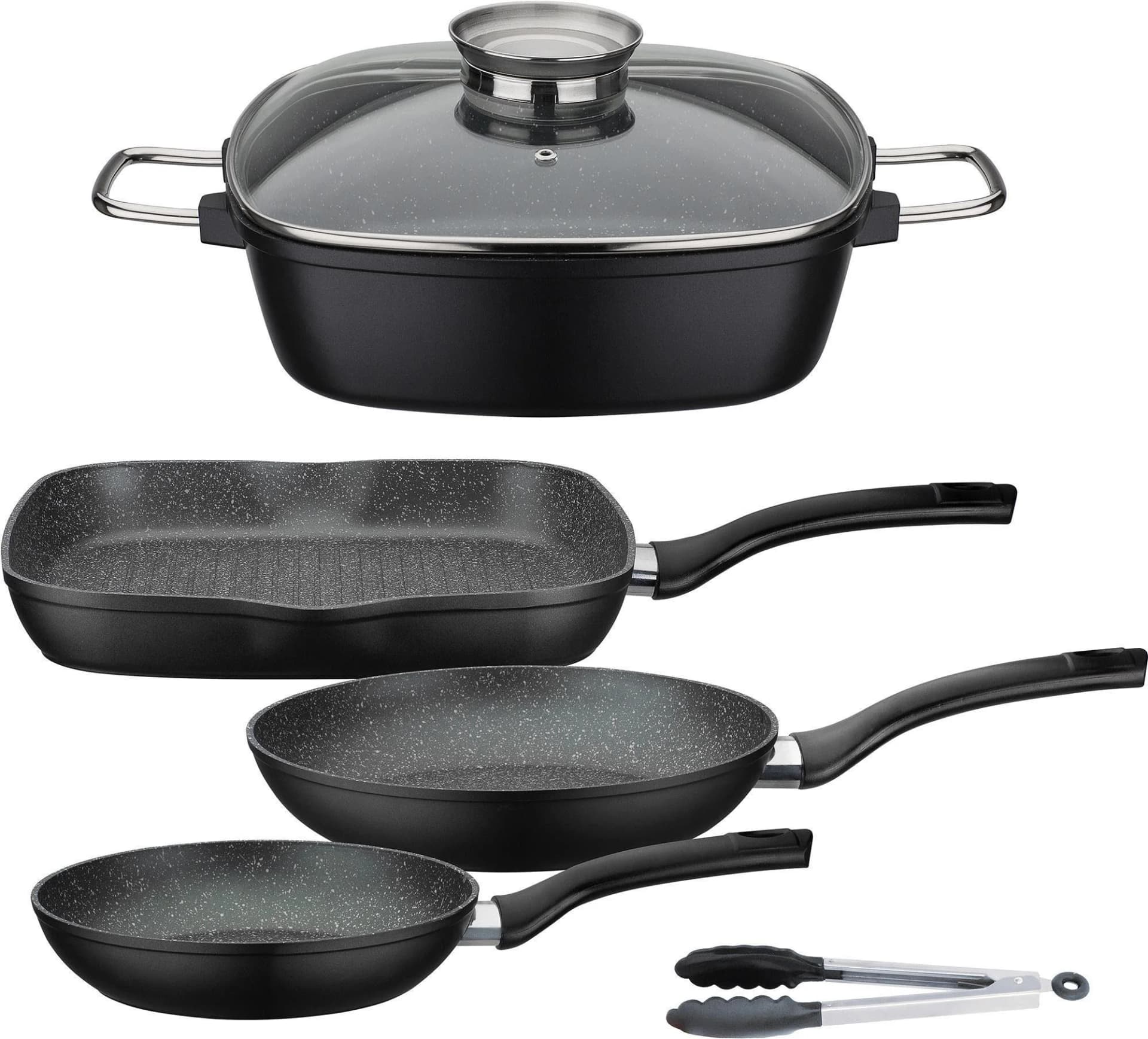 GSW Topf-Set Gourmet Granit 4-teilig Schwarz Induktion