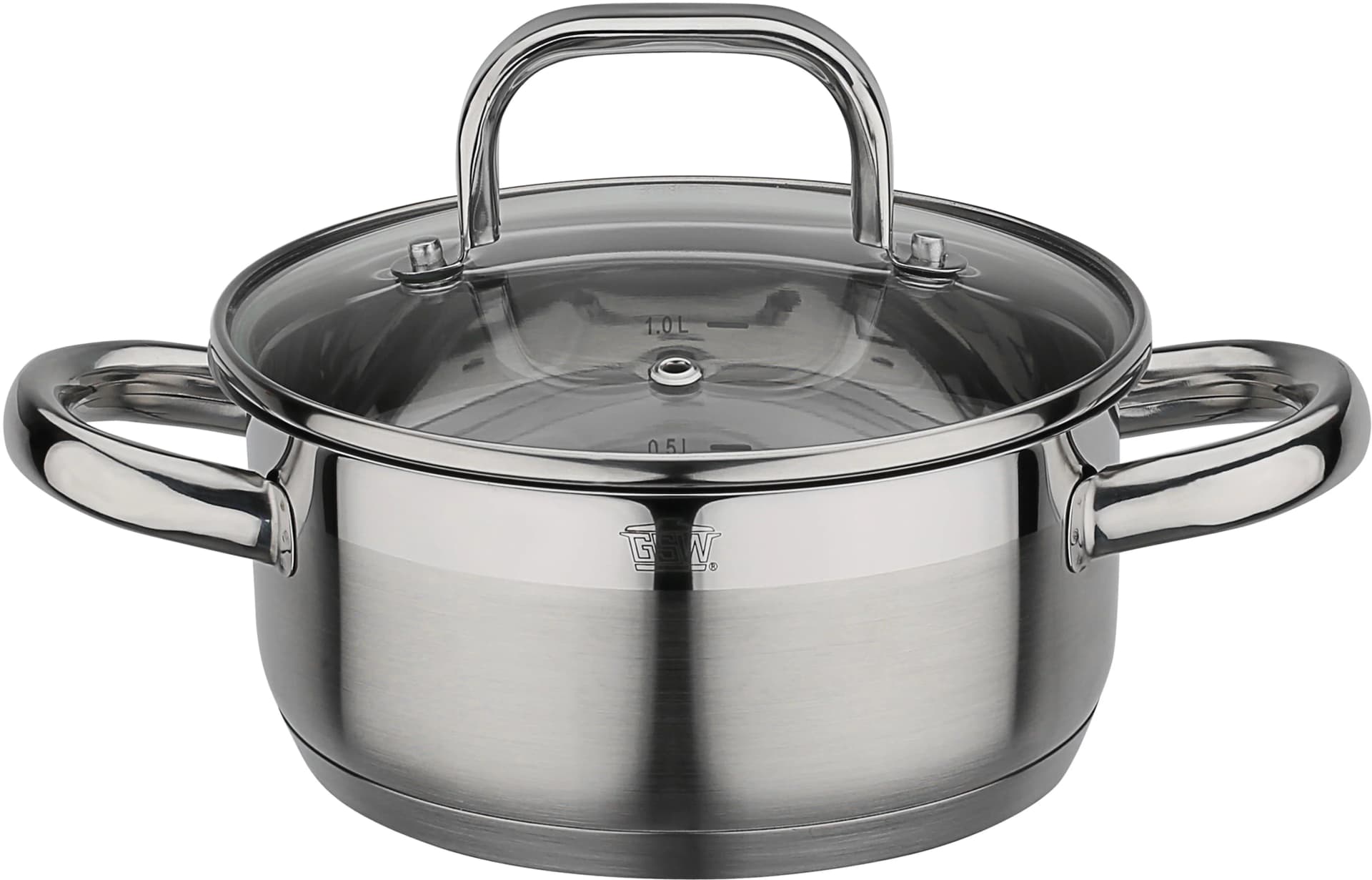 Bratentopf GSW "Fogo" Silber Edelstahl Induktion 1,4 l
