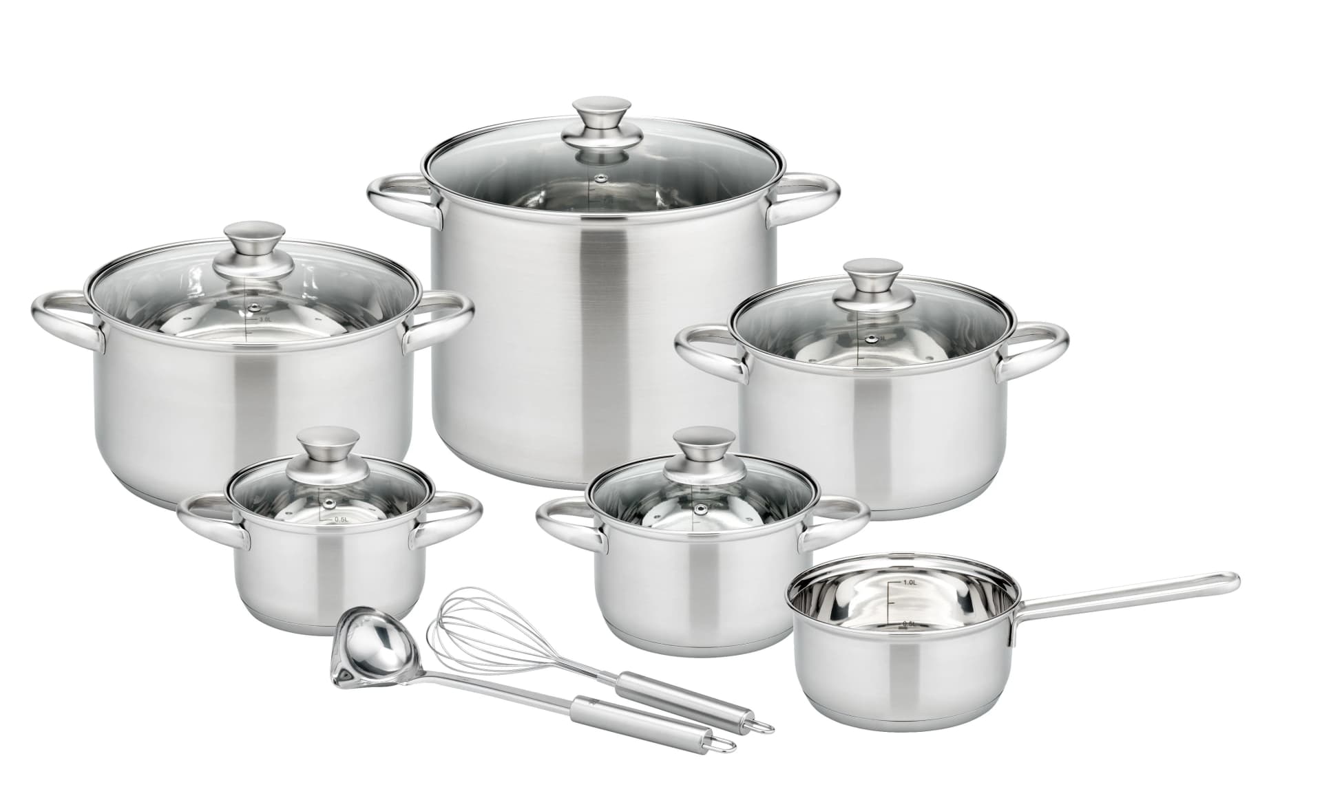 GSW Kochtopf-Set Rigo 13-teilig Edelstahl