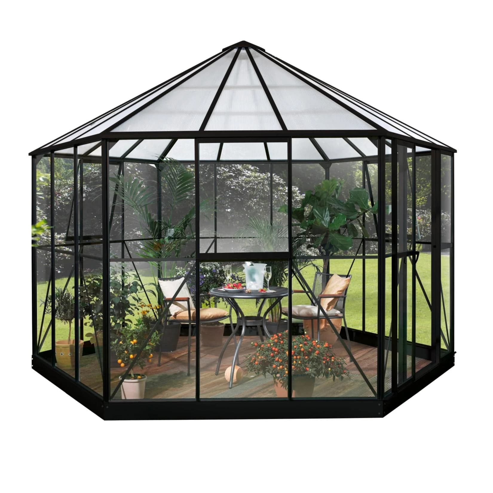 Vitavia Gewächshaus-Pavillon Hera 9000 Schwarz Lackiert