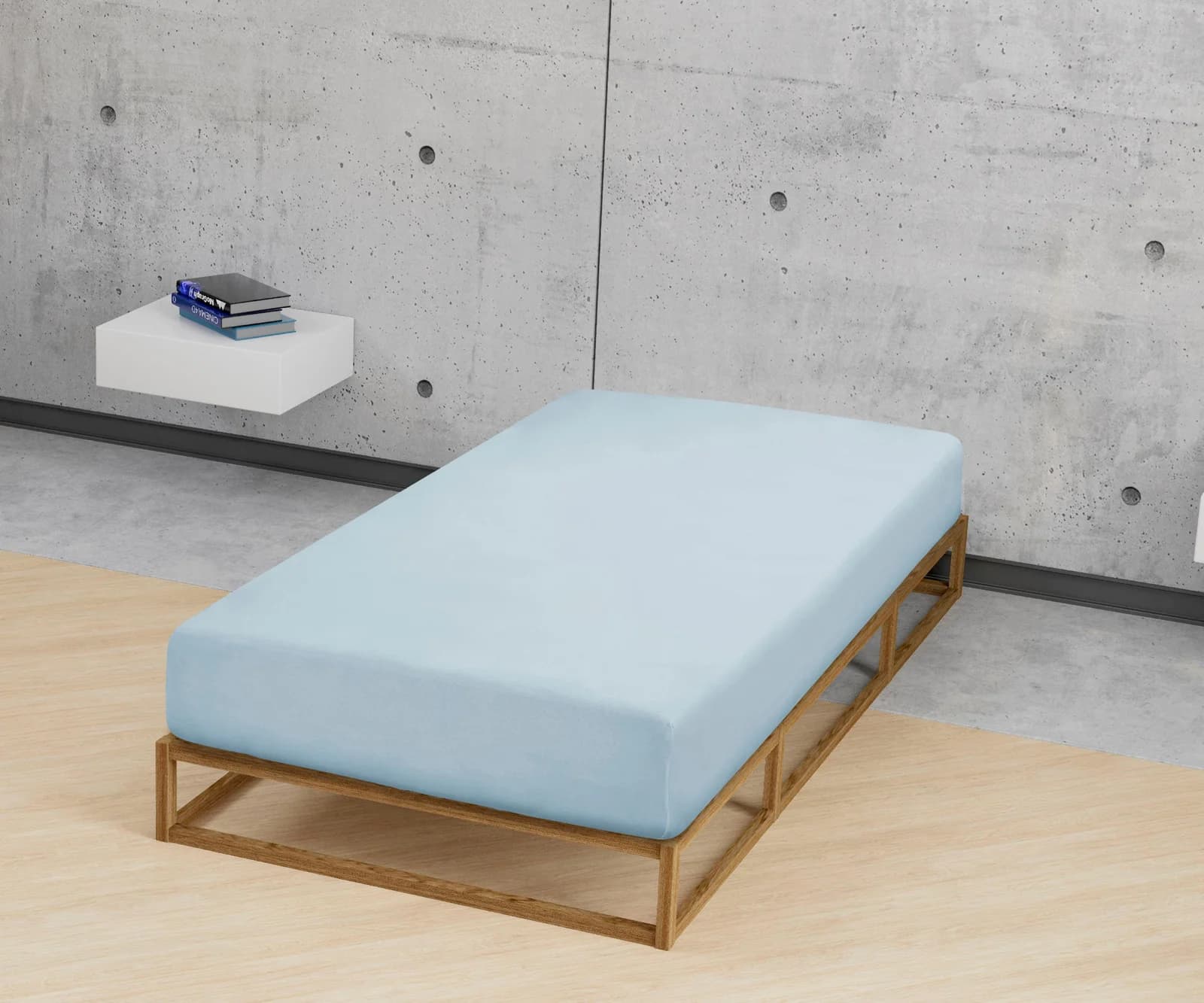 Biberna Spannbettlaken Biber 100% Baumwolle Hellblau