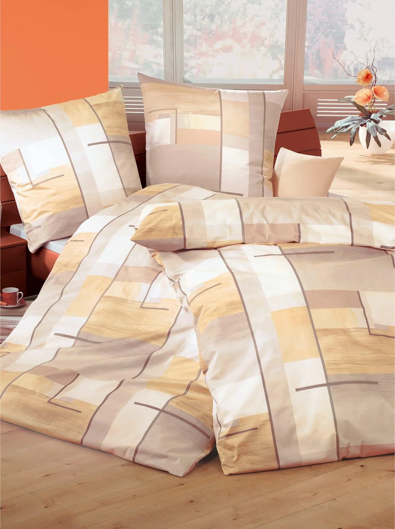 Bettwäsche Biberna Gr. 3 Beige 100% Baumwolle