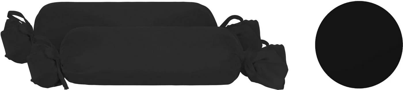 Biberna Nackenrollenbezug Michi Schwarz Feinjersey 2 Stück